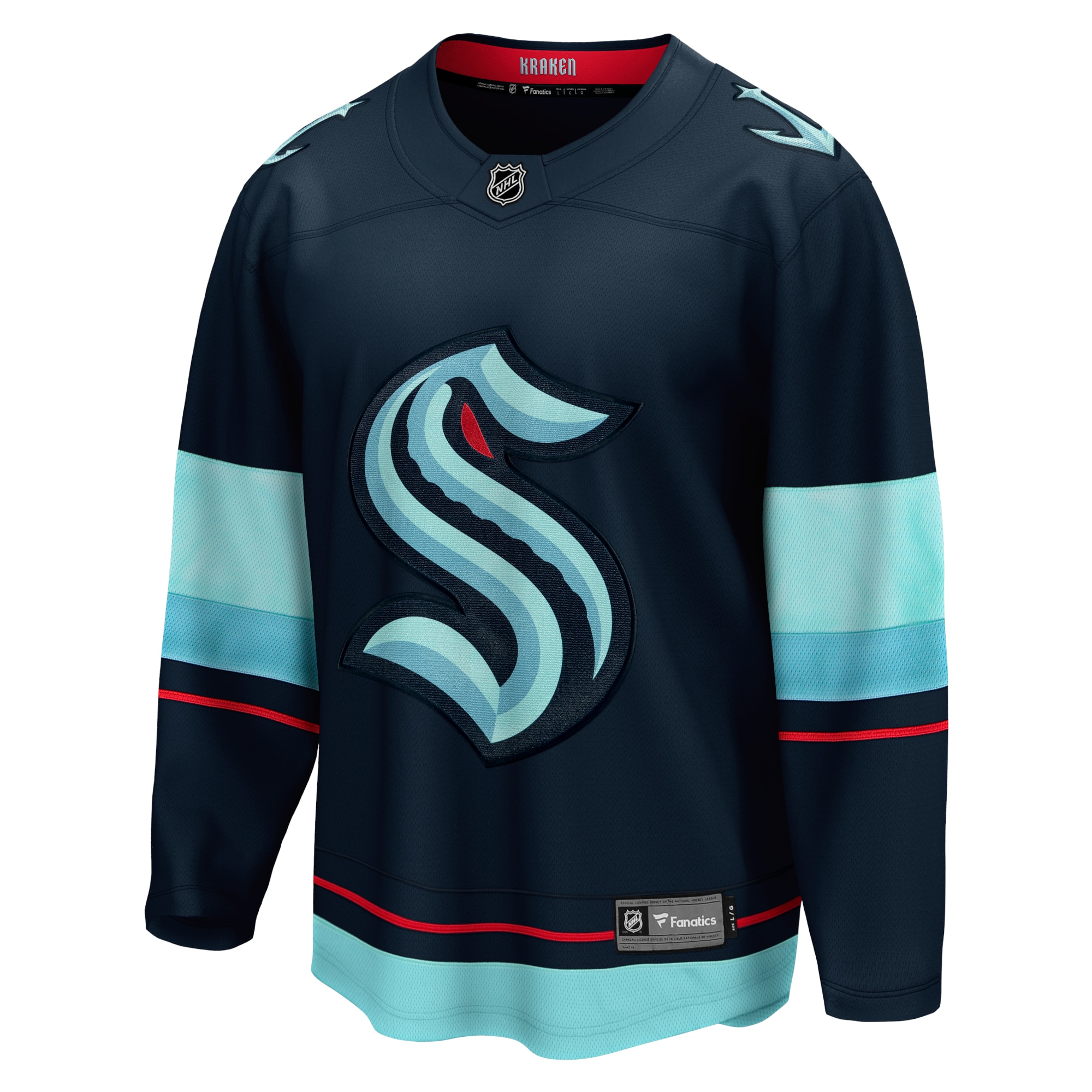 Seattle Kraken Home Breakaway Jersey - Deep Sea Blue - angle 2