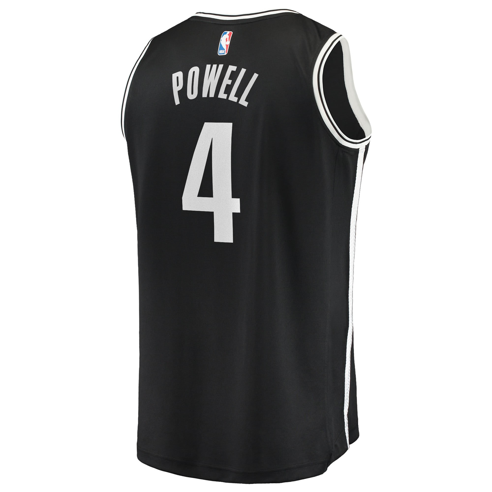 Drake Powell Brooklyn Nets Fast Break Replica Jersey - Black - Icon Edition - angle 3
