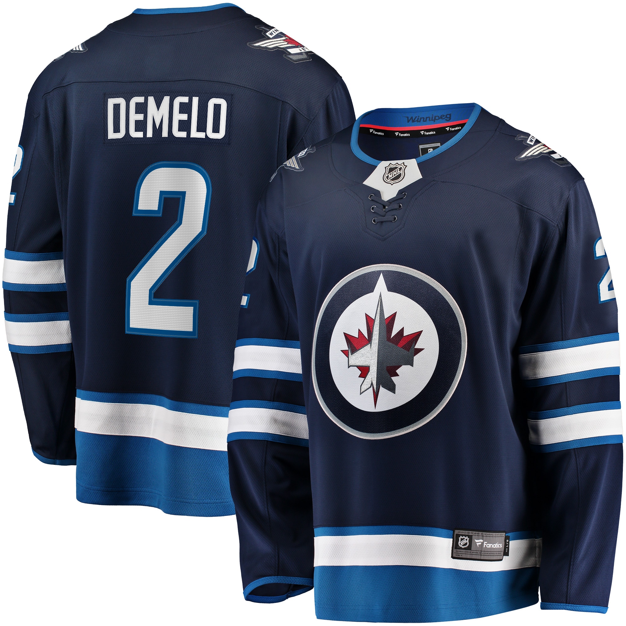 Dylan DeMelo Winnipeg Jets NHL Jersey - Navy | FanWearStyle