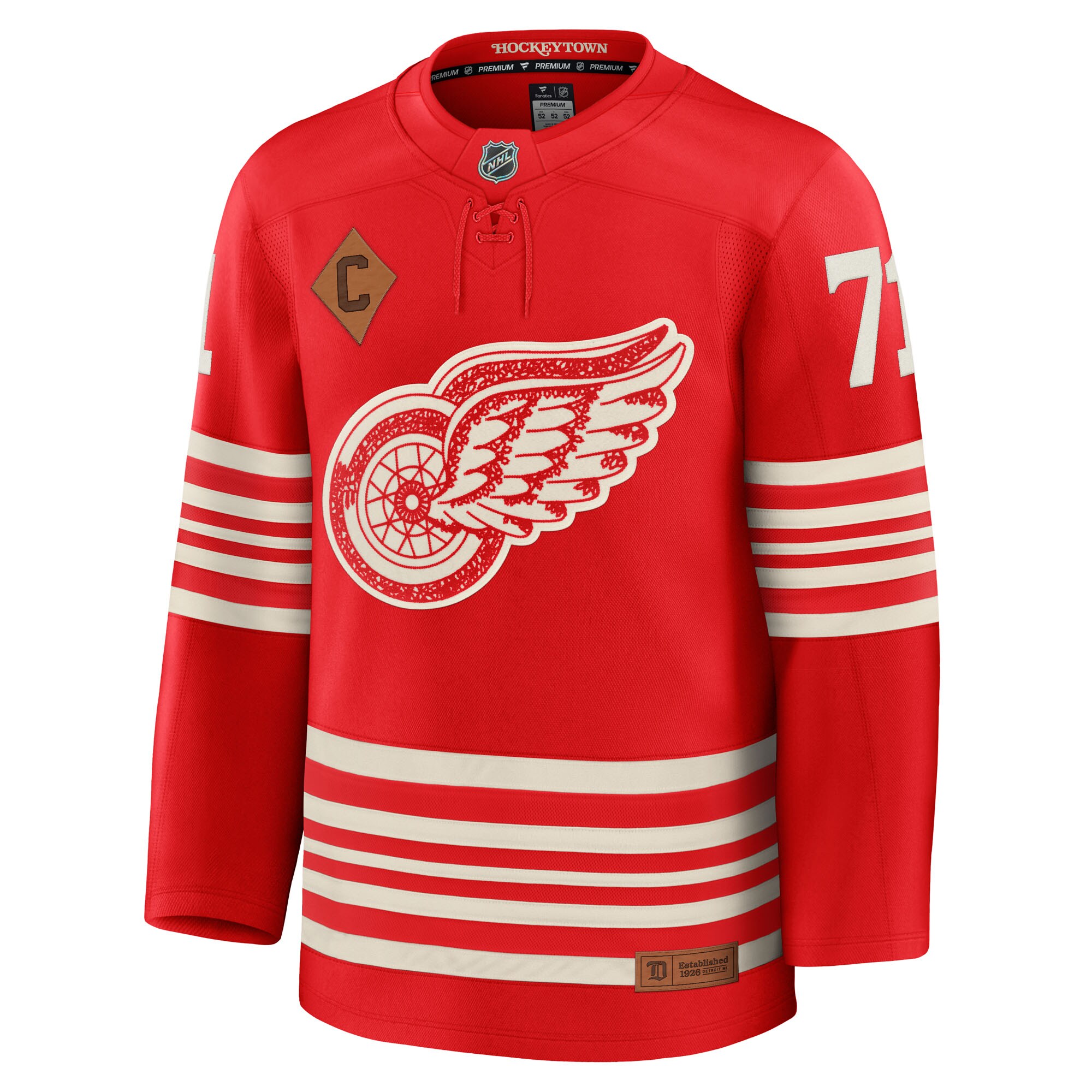 Dylan Larkin Detroit Red Wings Centennial Premium Player Jersey - Red - angle 3