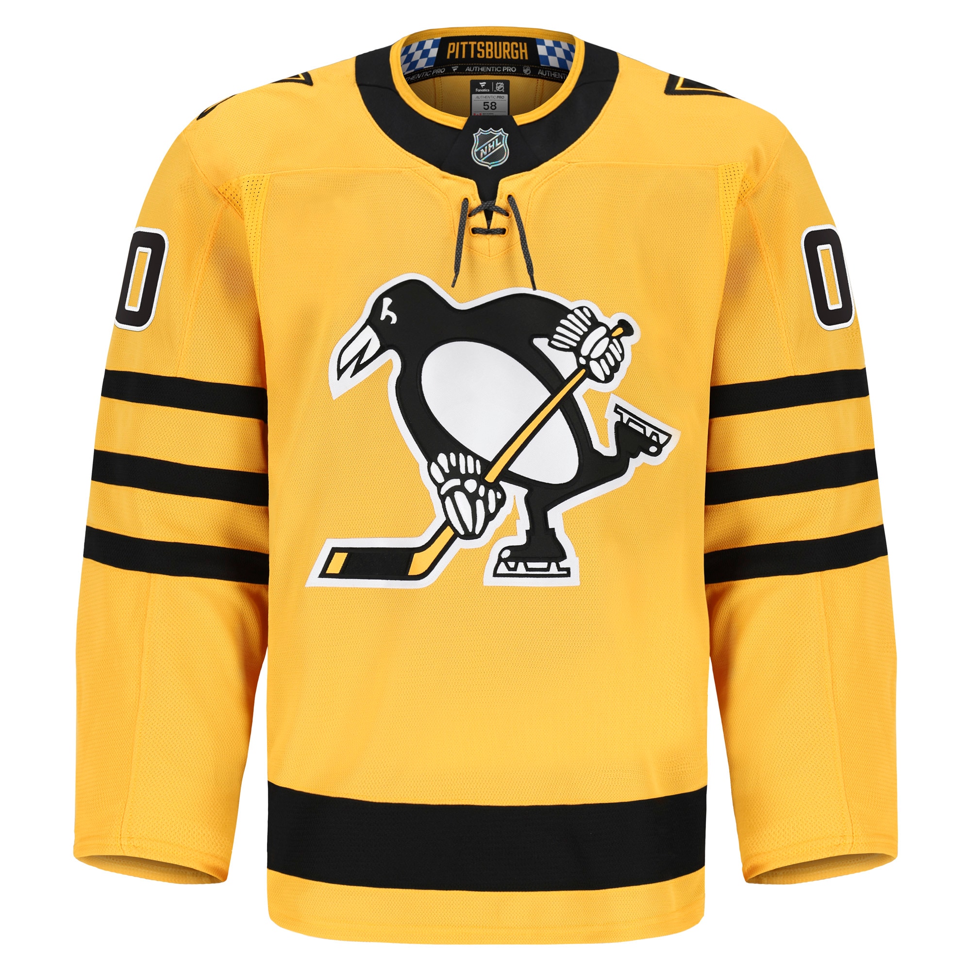 Pittsburgh Penguins Alternate Pro Custom Jersey - Gold - angle 2