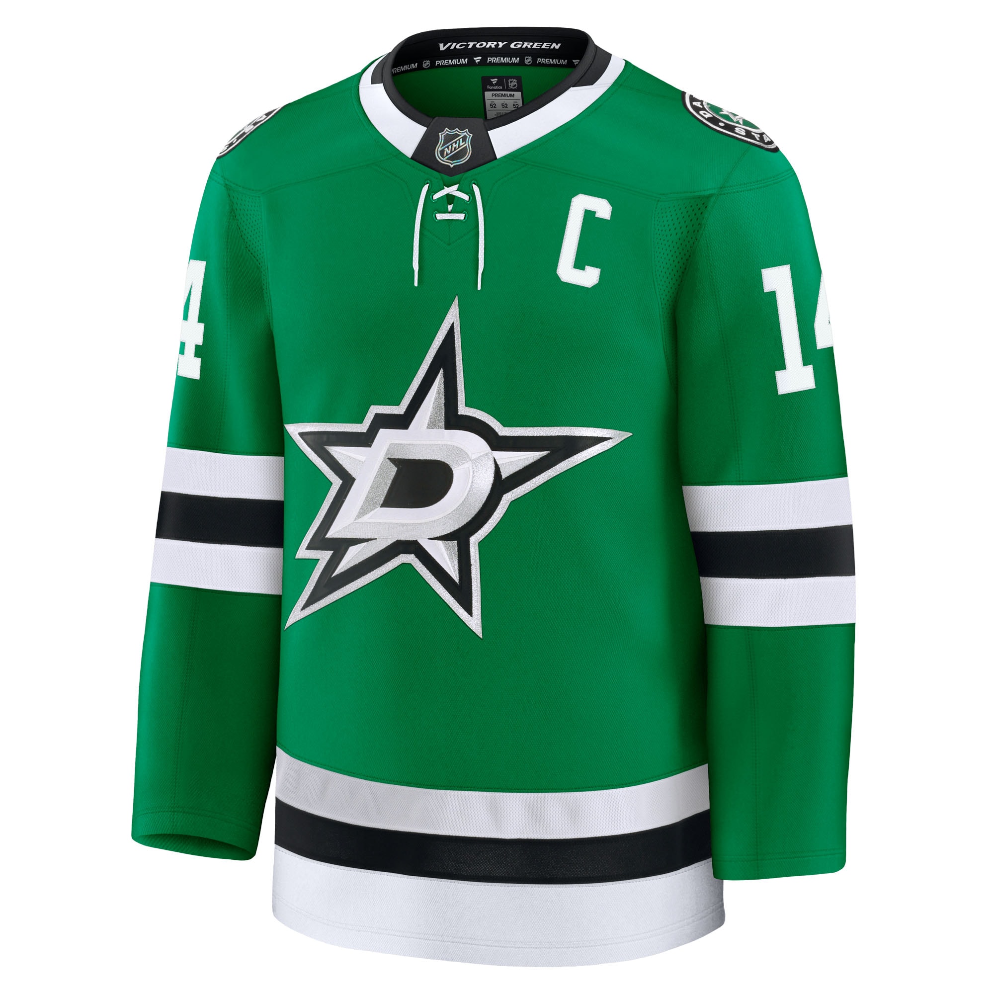 Jamie Benn Dallas Stars Home Premium Jersey - Kelly Green - angle 3
