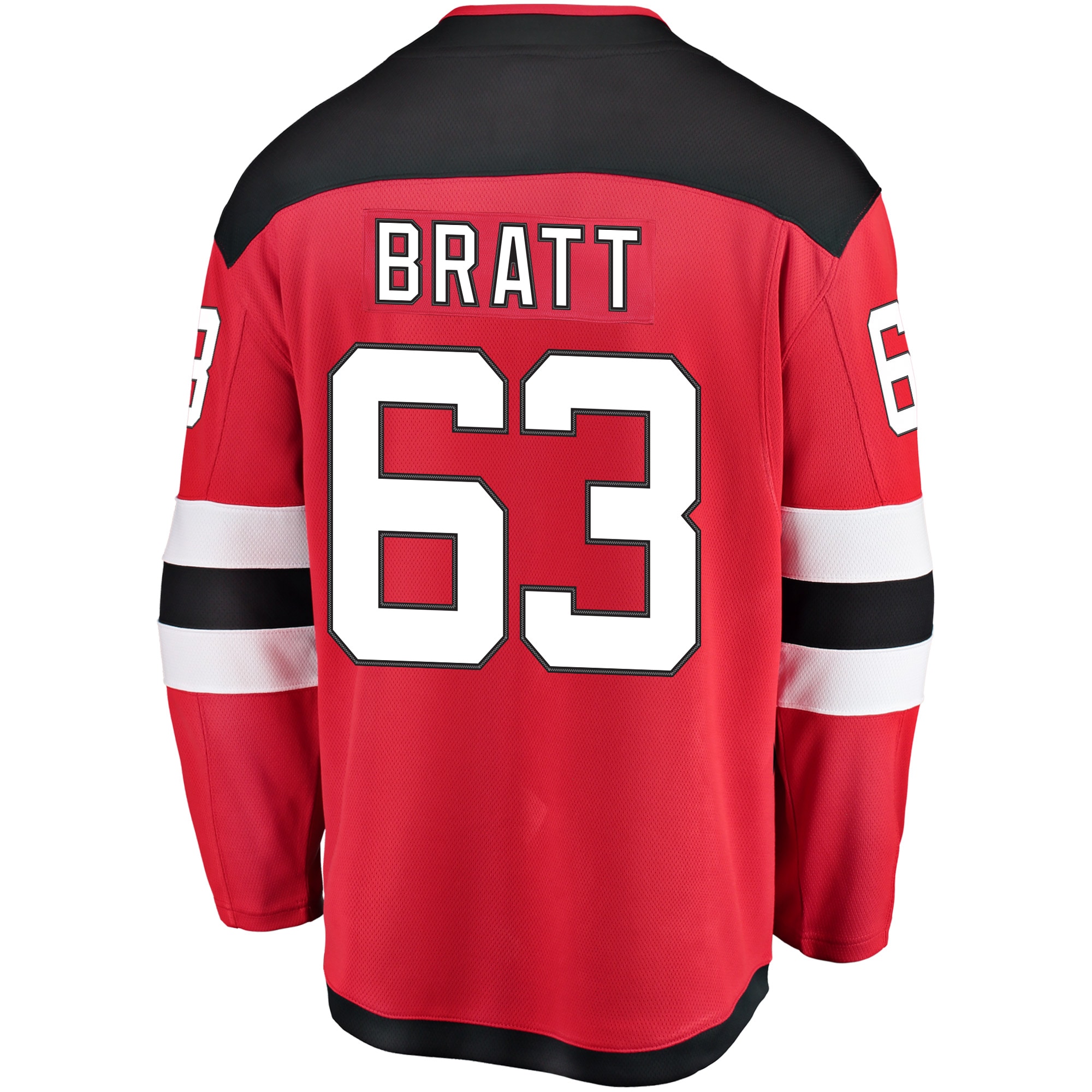 Jesper Bratt New Jersey Devils Home Breakaway Player Jersey - Red - angle 4