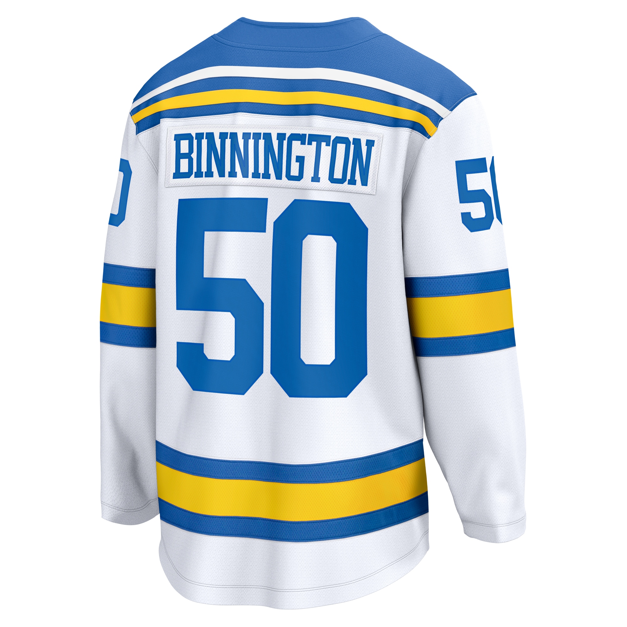Jordan Binnington St. Louis Blues Away Breakaway Player Jersey - White - angle 3