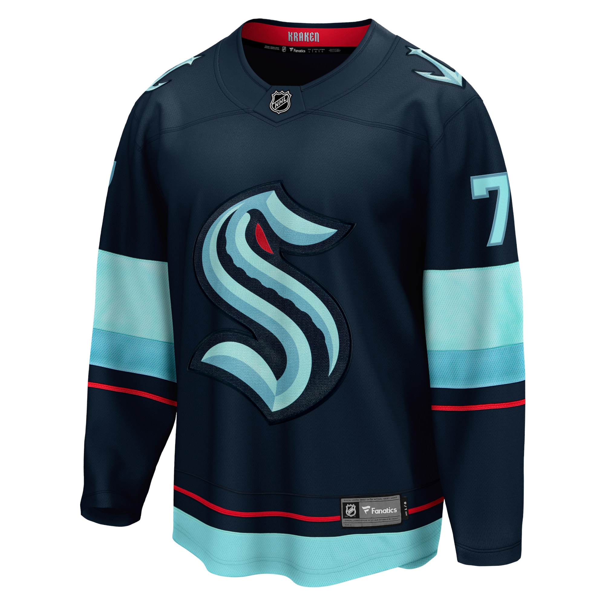 Jordan Eberle Seattle Kraken Home Breakaway Player Jersey - Navy - angle 2