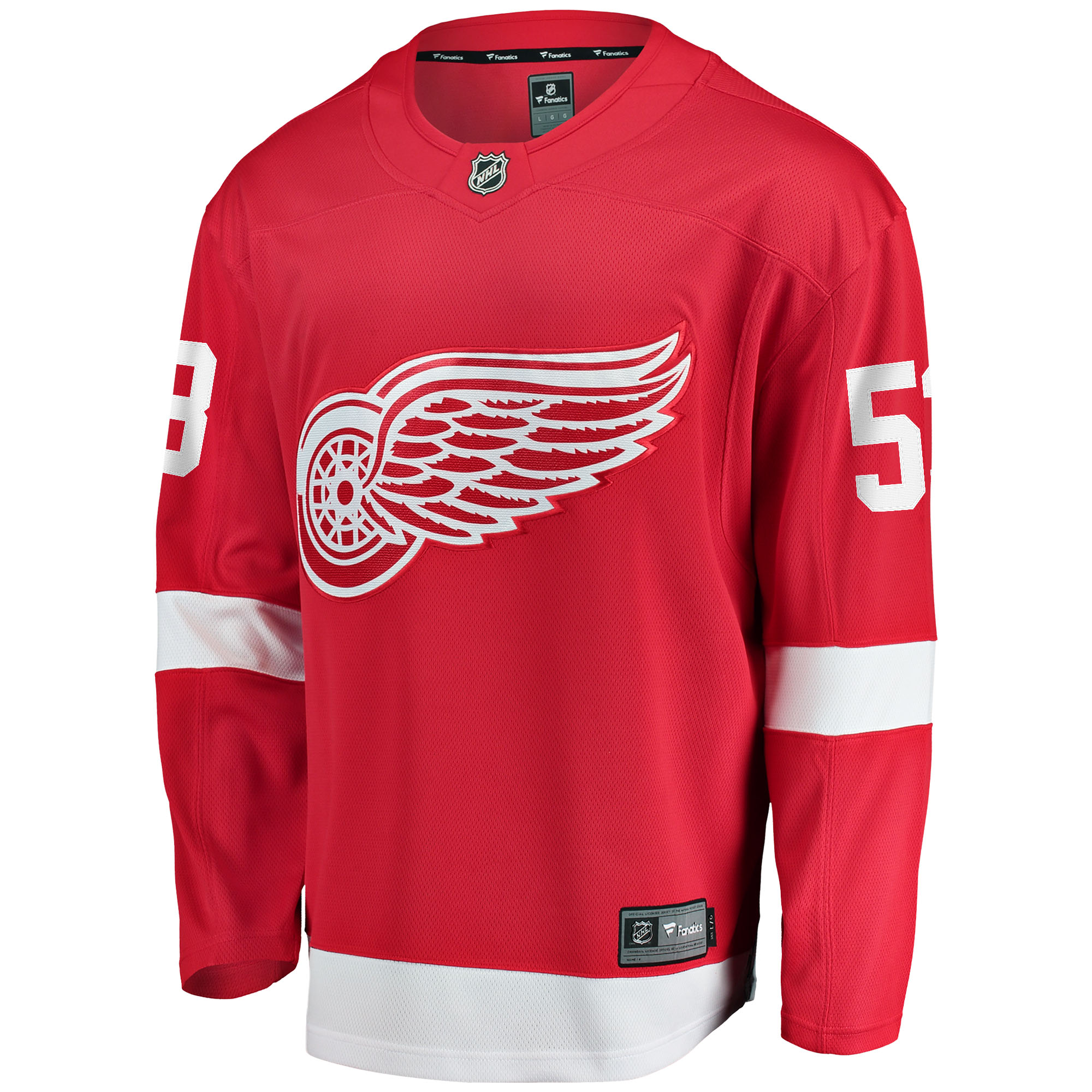 Moritz Seider Detroit Red Wings Home Breakaway Player Jersey - Red - angle 2