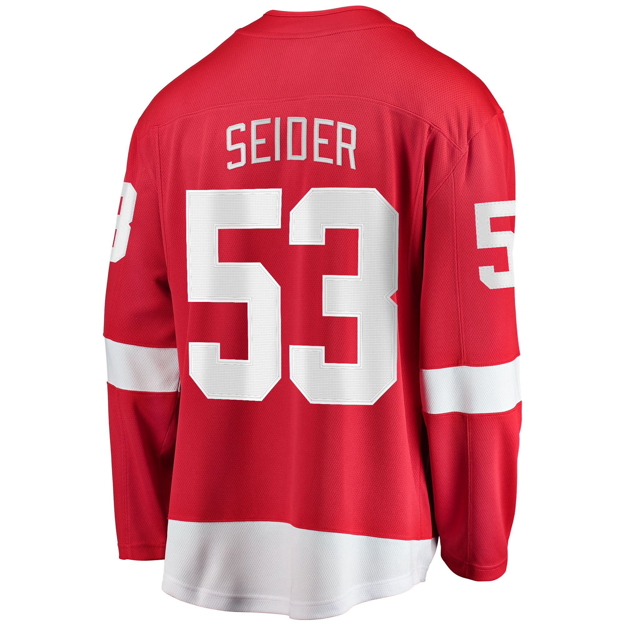 Moritz Seider Detroit Red Wings Home Breakaway Player Jersey - Red - angle 3