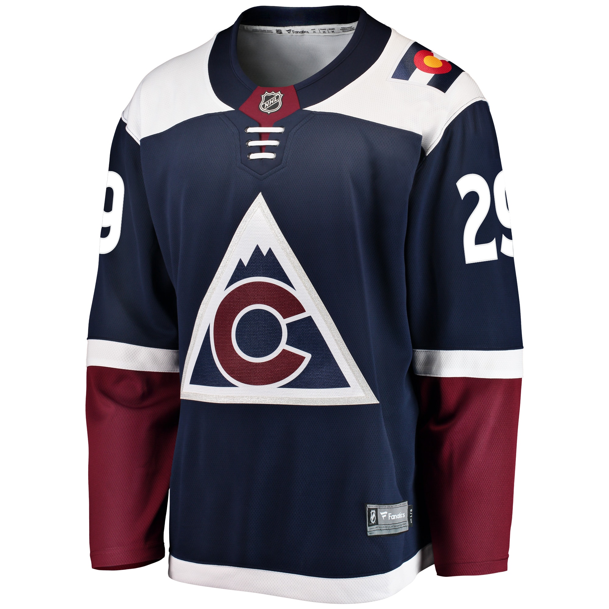 Nathan MacKinnon #29 Colorado Avalanche Breakaway Jersey - Navy - angle 2