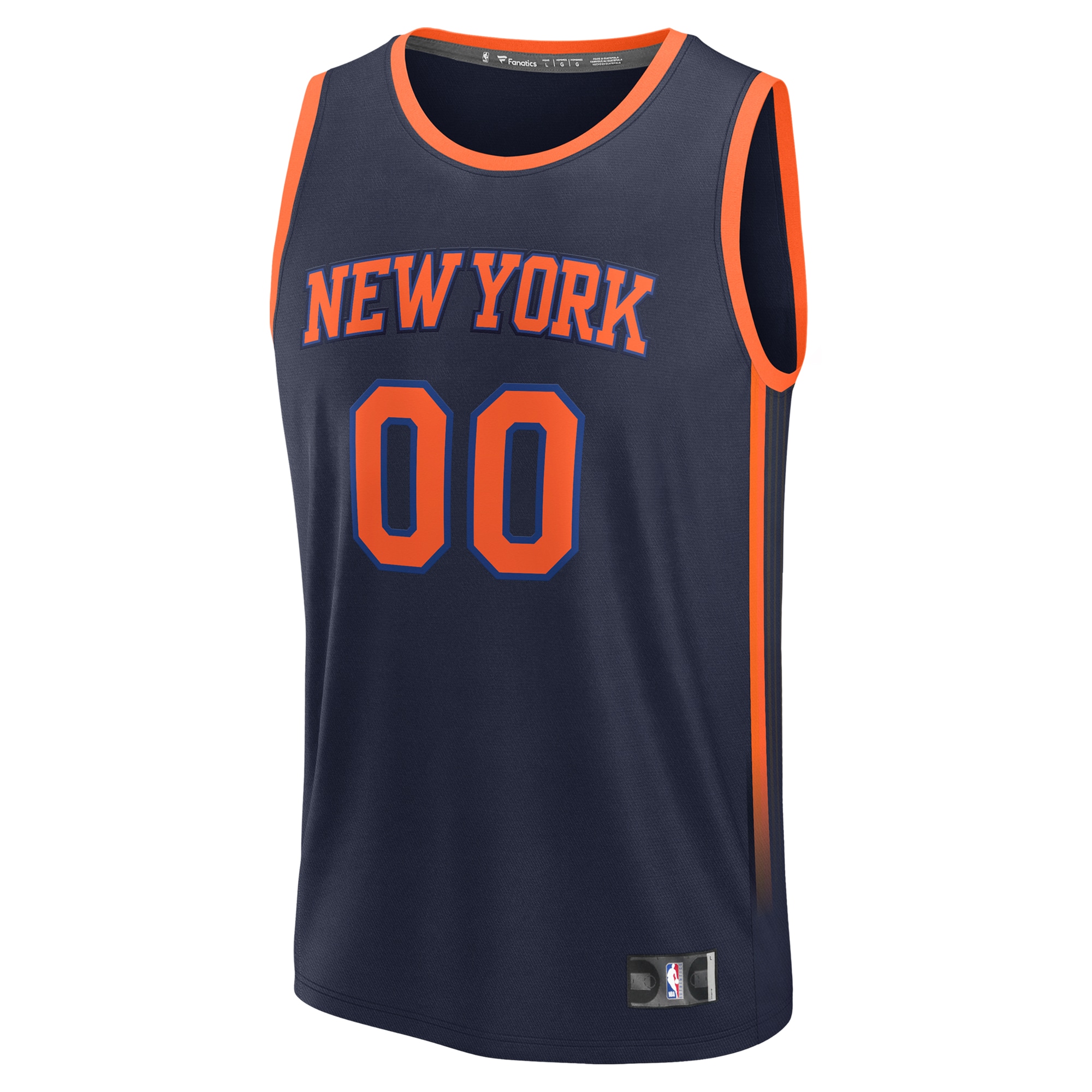 New York Knicks Fast Break Custom Jersey - Statement Edition - Navy - angle 2