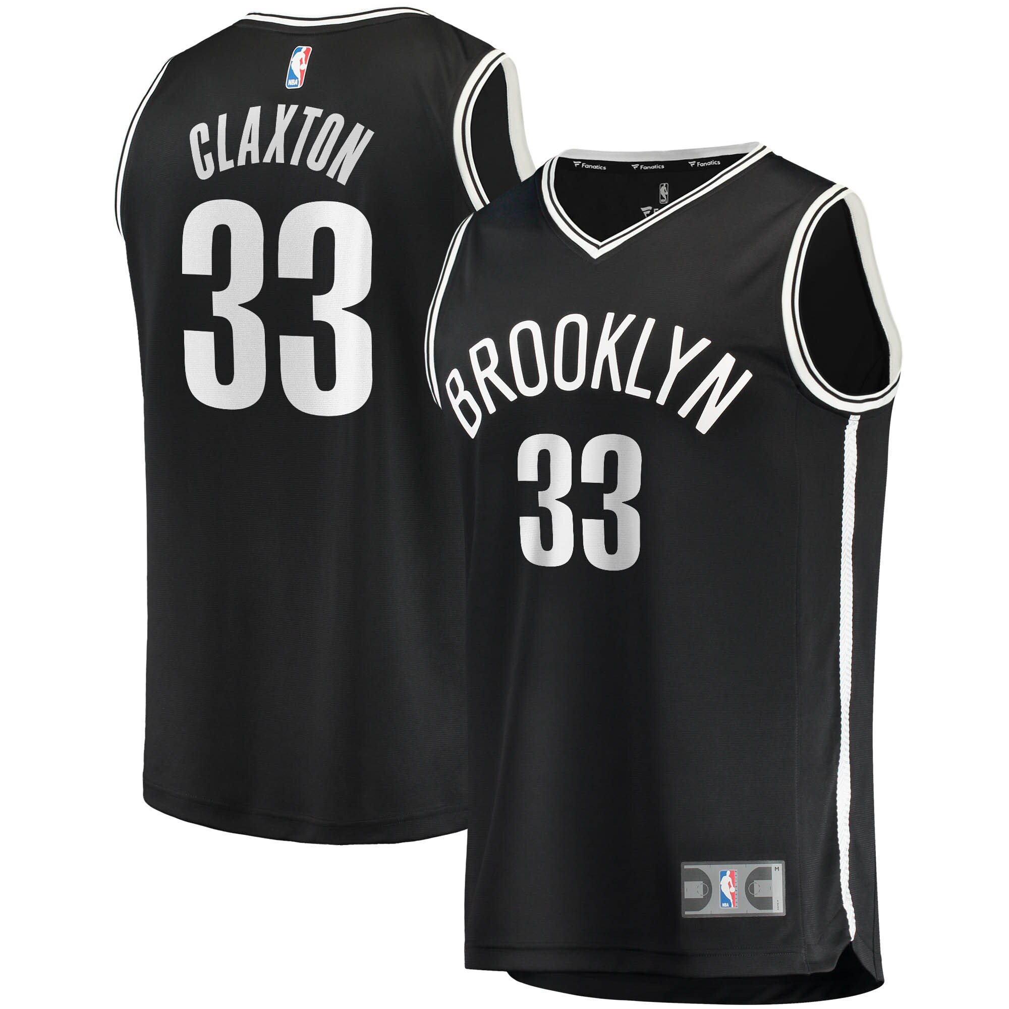 Nicolas Claxton Brooklyn Nets Fast Break Replica Jersey - Icon Edition - Black - angle 2