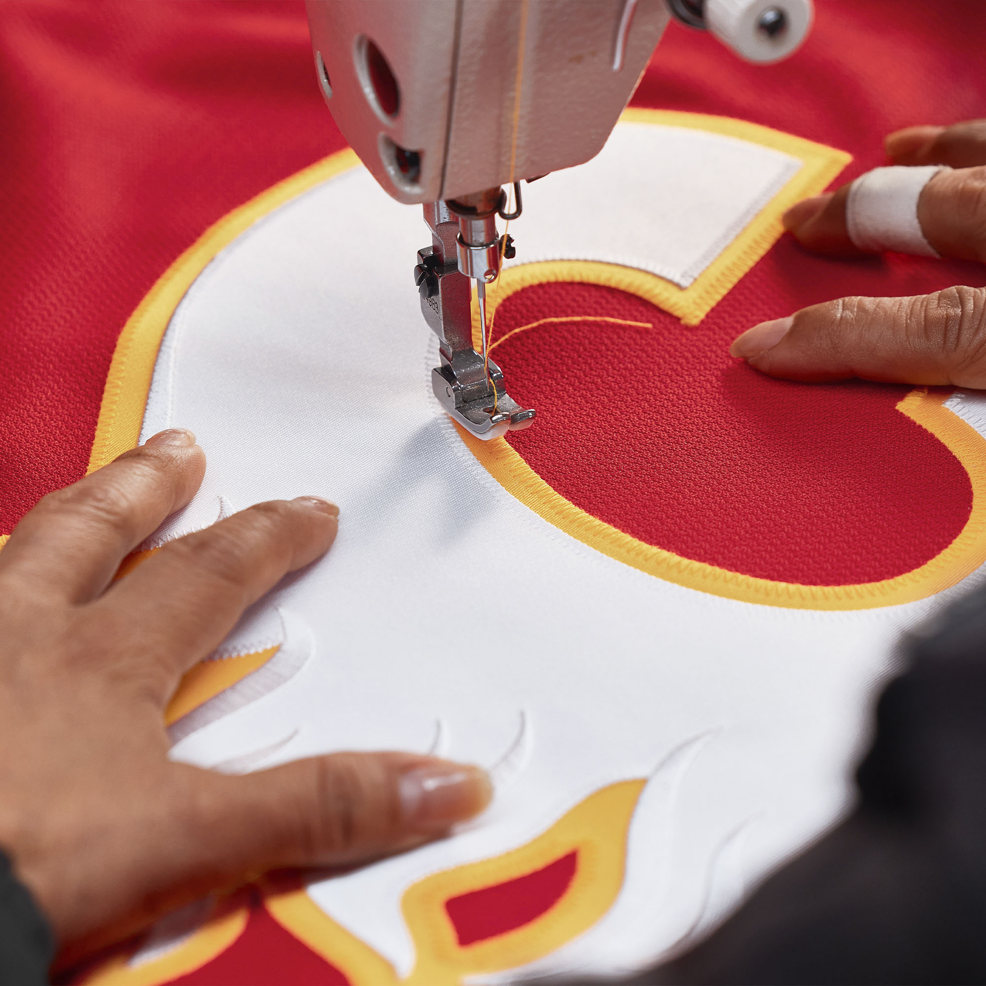 Calgary Flames Home Pro Custom Jersey - Red - angle 4