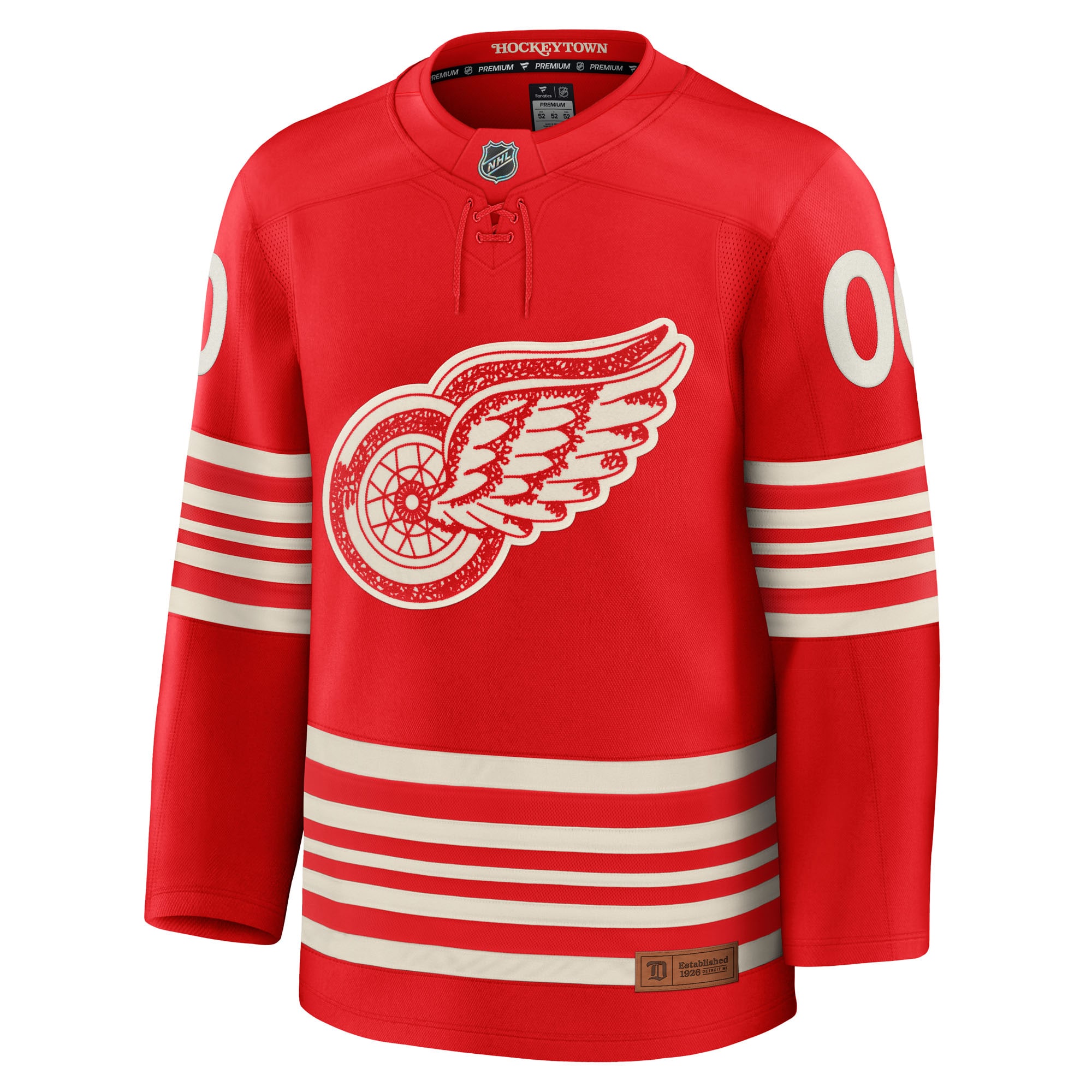 Detroit Red Wings Centennial Premium Custom Jersey - Red - angle 2