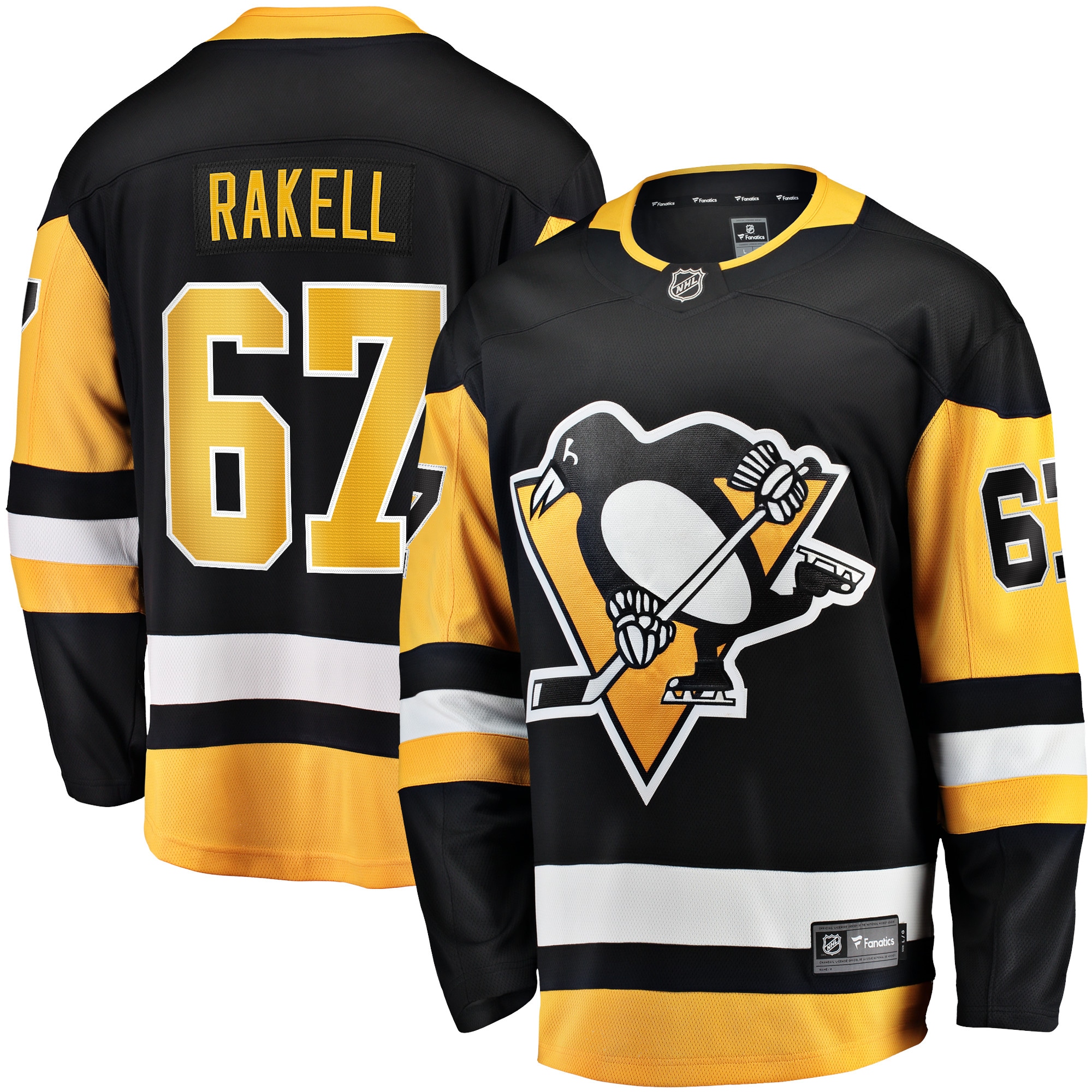 Rickard Rakell Pittsburgh Penguins Home NHL Jersey - Black | FanWearStyle