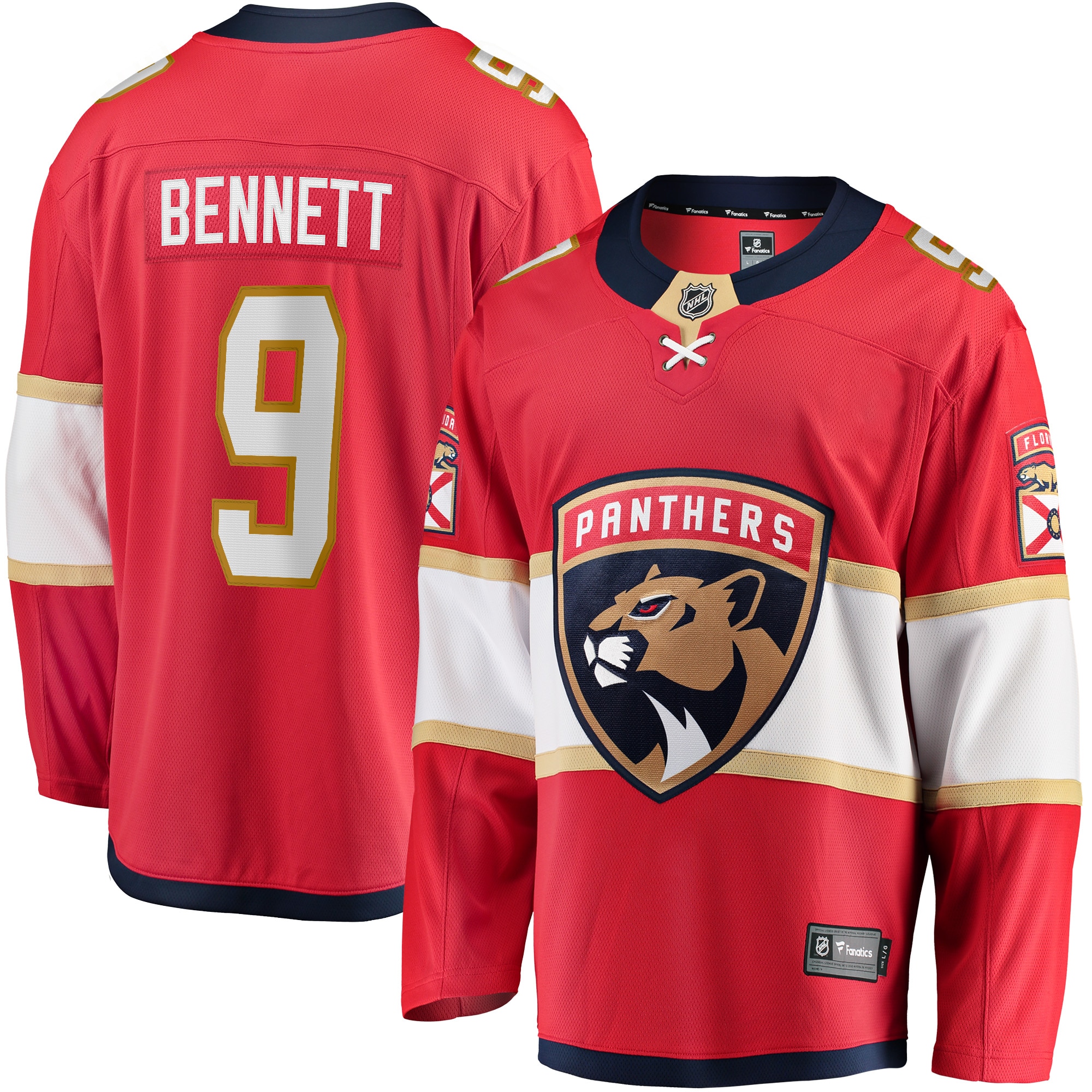 Sam Bennett Florida Panthers Home NHL Jersey - Red | FanWearStyle