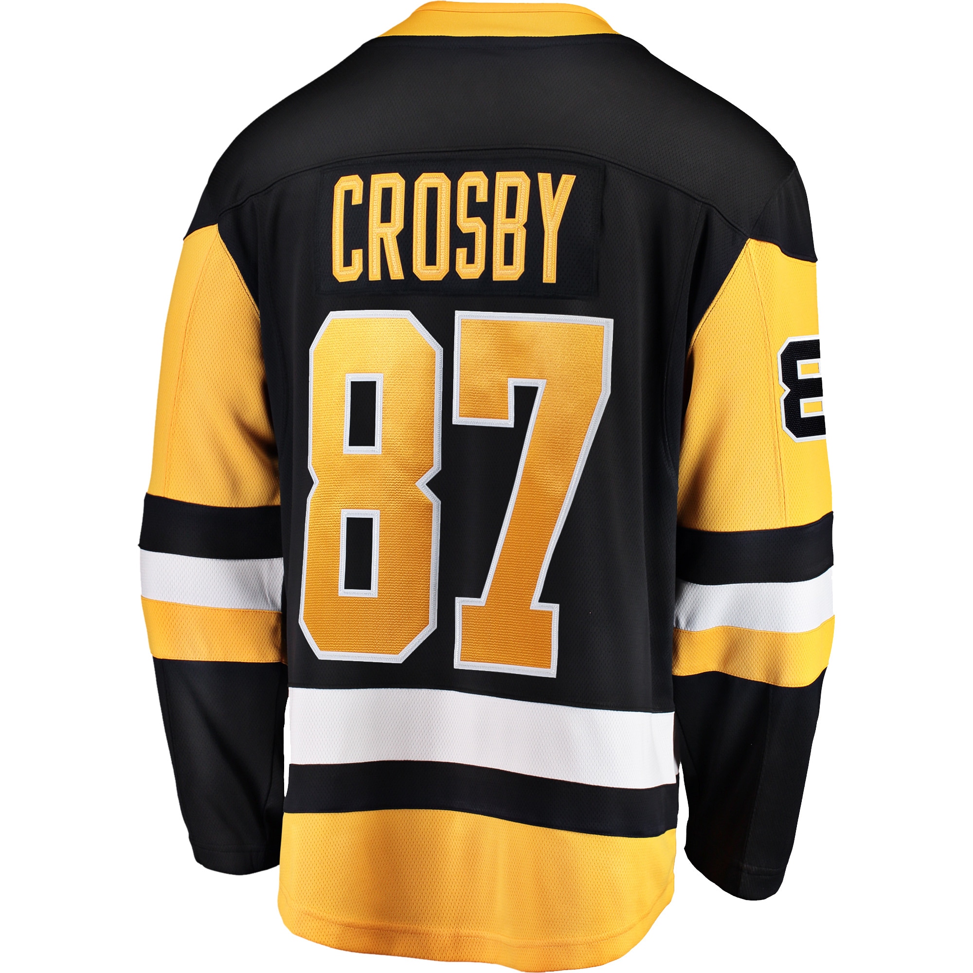 Sidney Crosby #87 Pittsburgh Penguins Captain Patch Home Breakaway Jersey - Black - angle 3