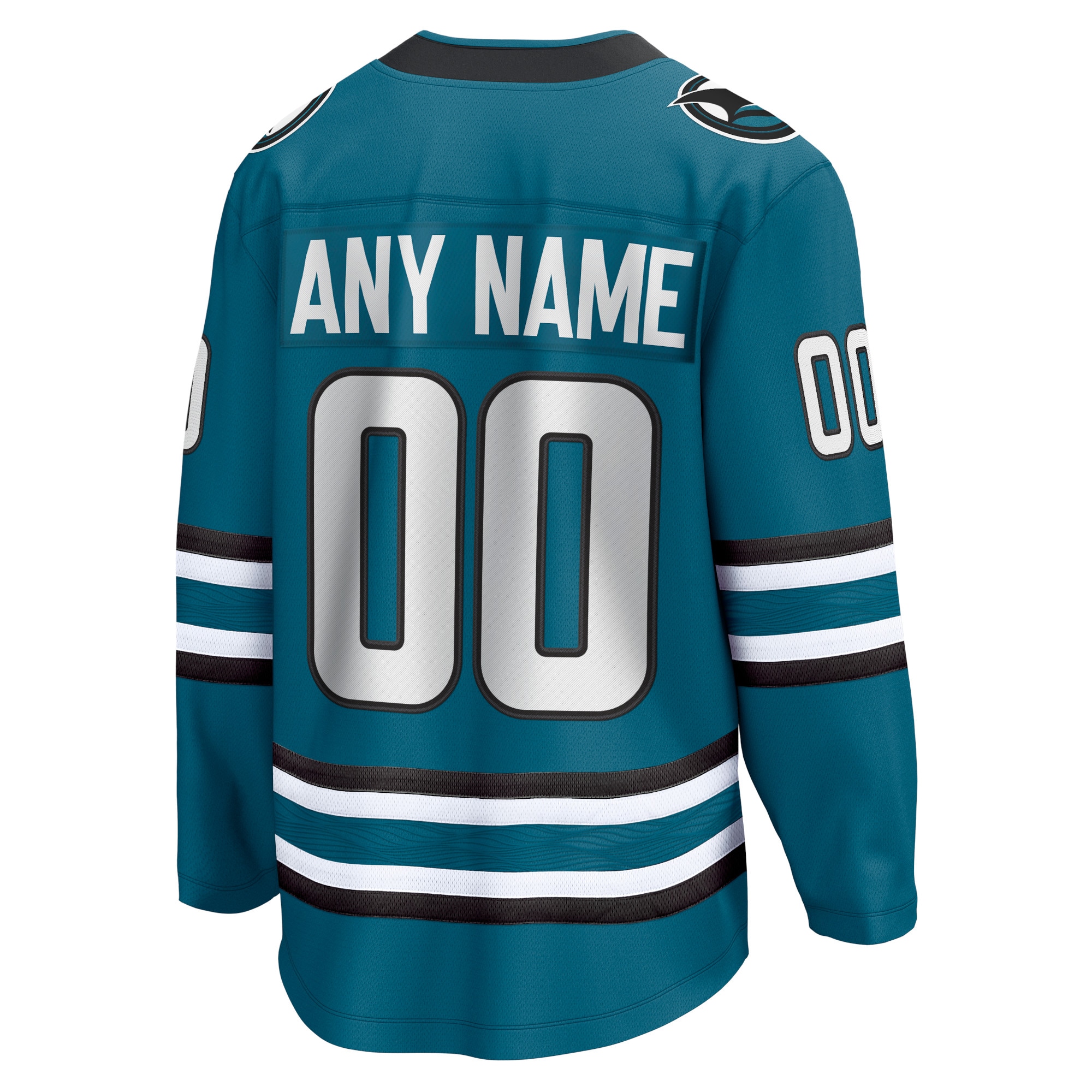 San Jose Sharks Home Breakaway Custom Jersey - Teal - angle 3