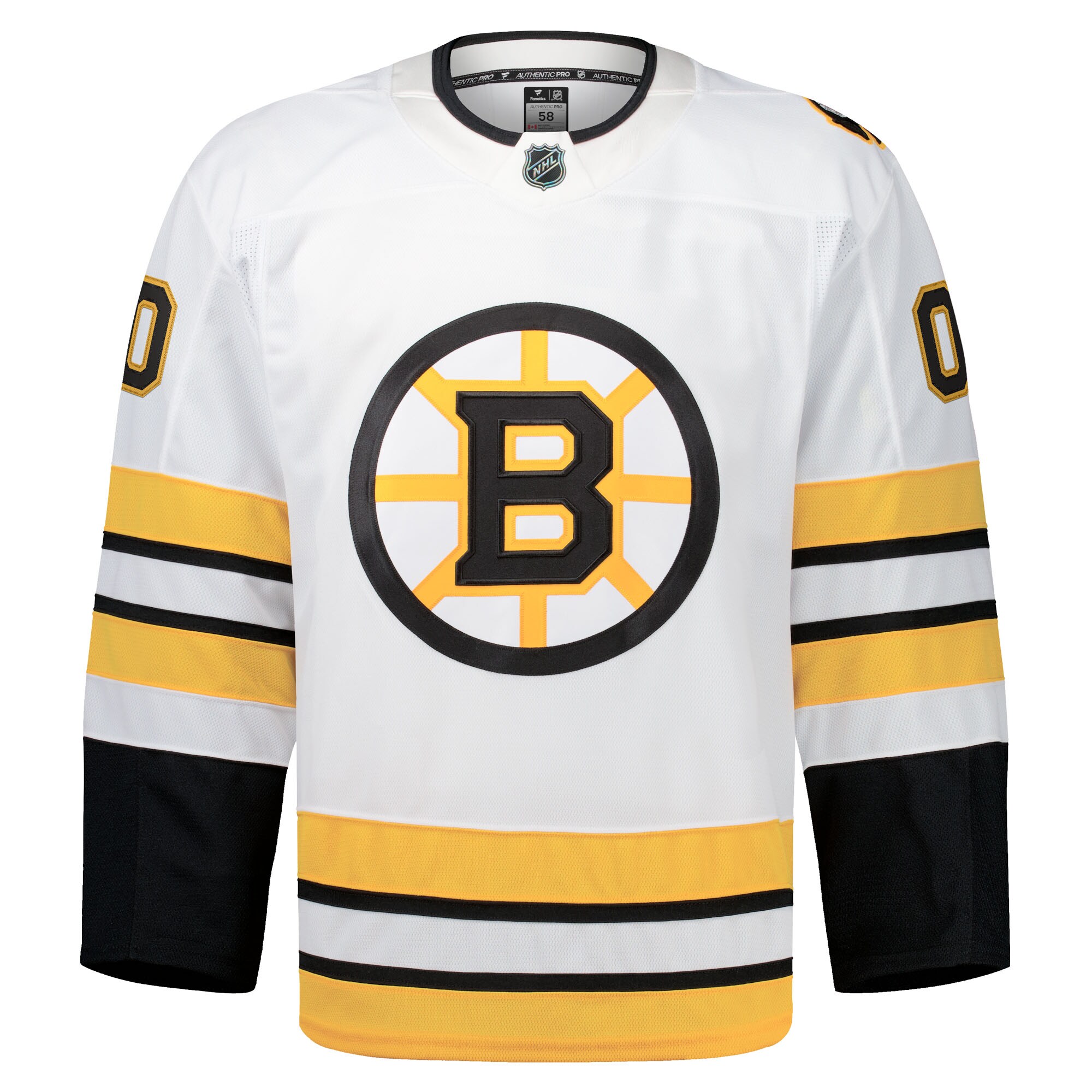 Boston Bruins Away Pro Custom Jersey - White - angle 2