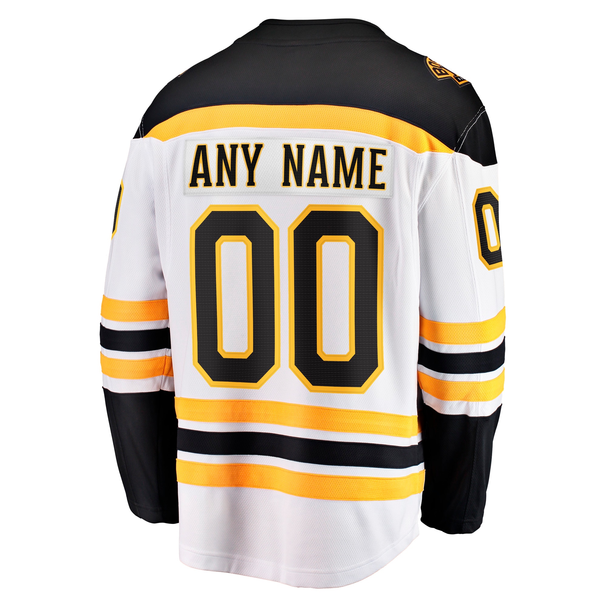 Boston Bruins Away Breakaway Custom Jersey - White - angle 3