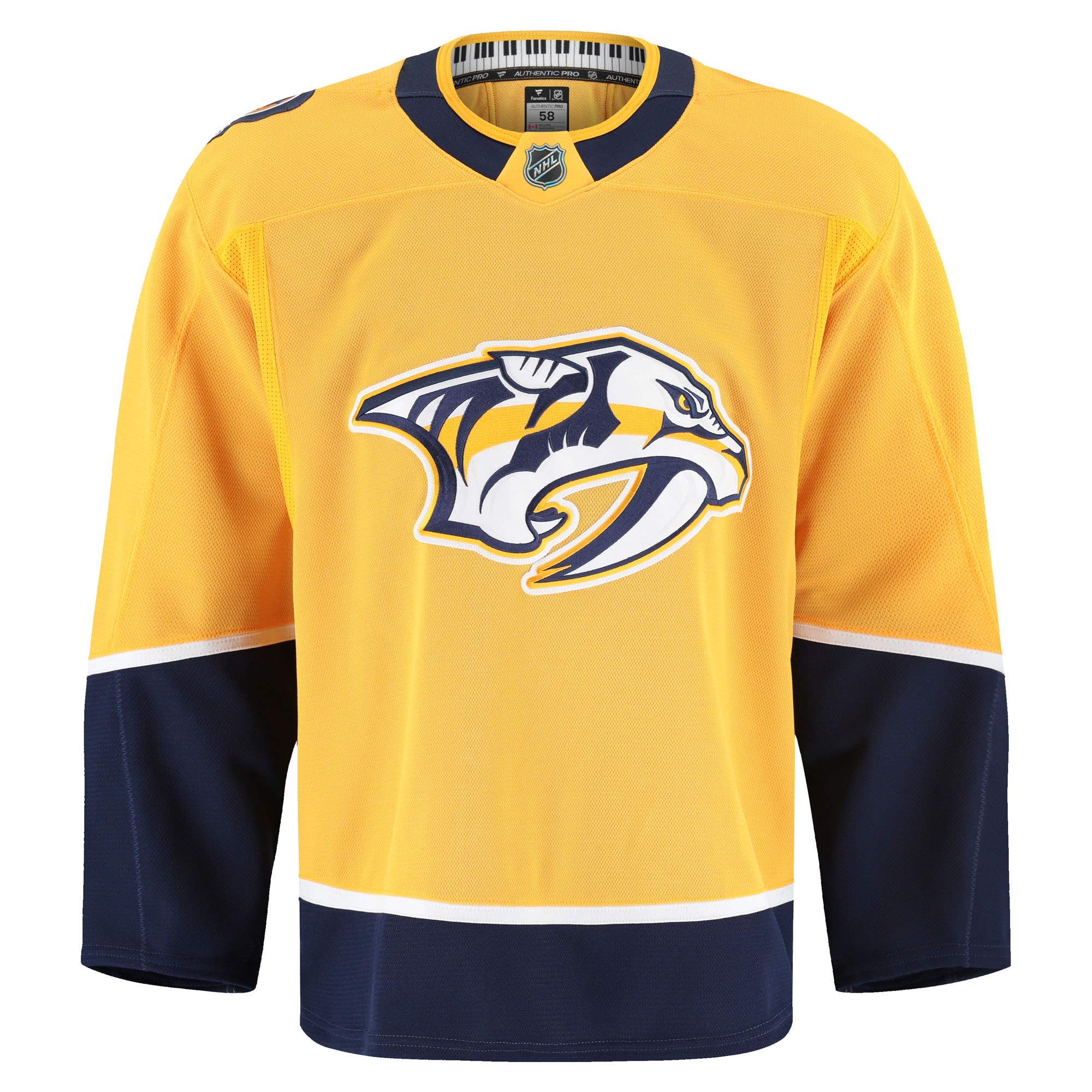 Nashville Predators Home Pro Jersey - Yellow - angle 3