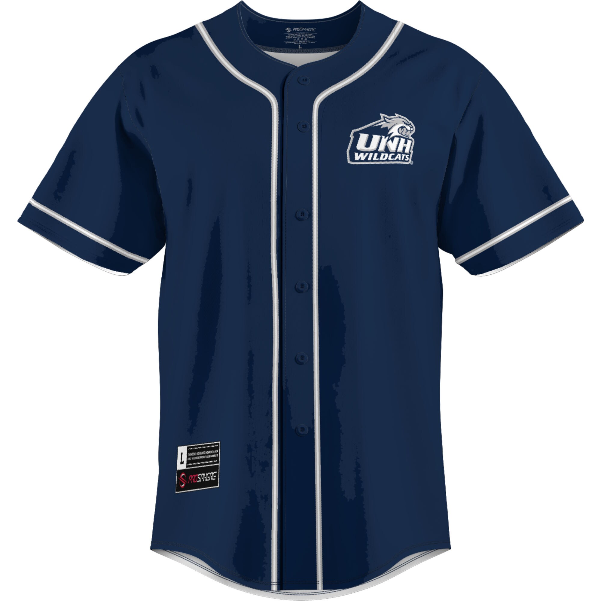 New Hampshire Wildcats GameDay Greats Lightweight Baseball Jersey - Blue - angle 3