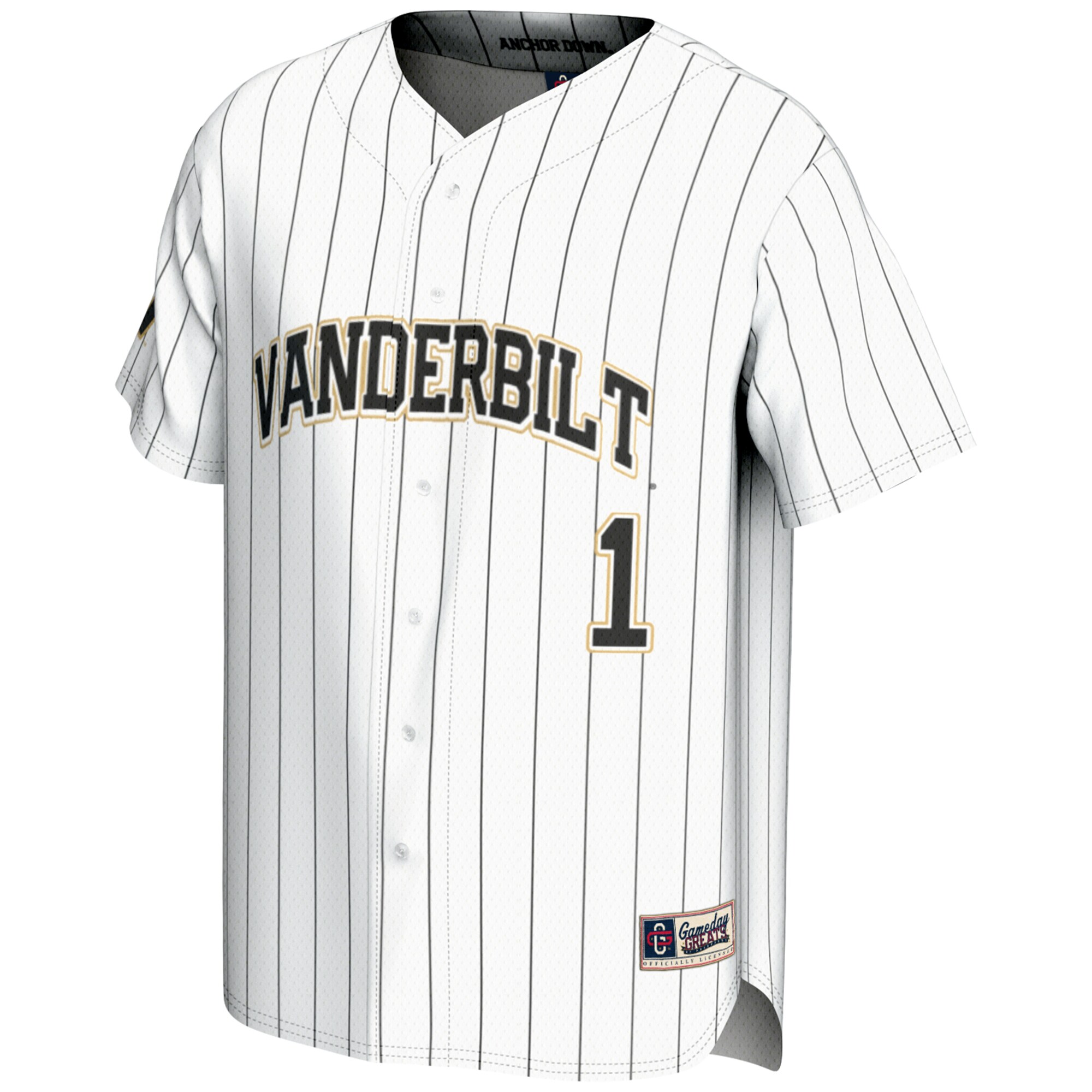 Vanderbilt Commodores GameDay Greats Lightweight Baseball Jersey - White - angle 2