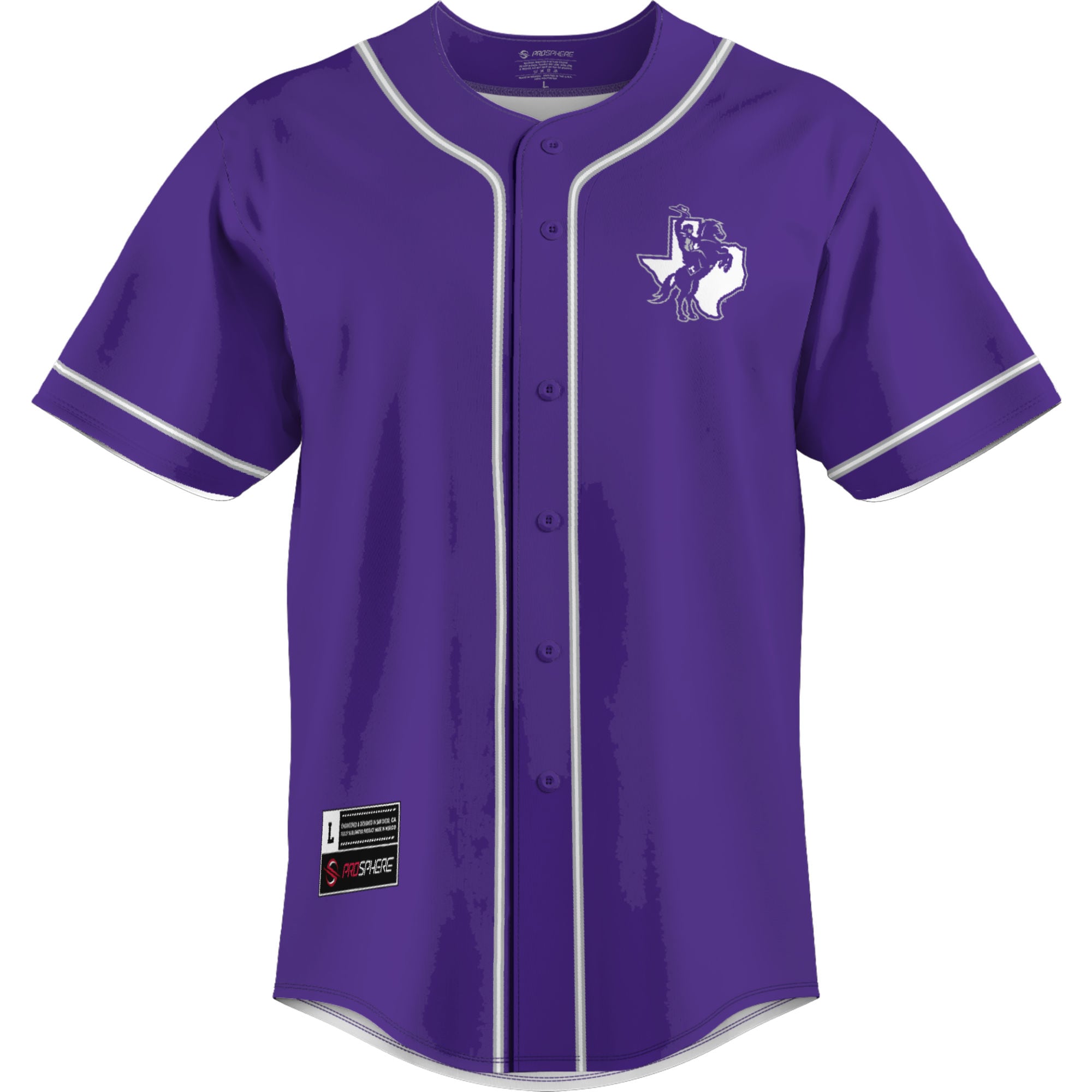 Tarleton State Texans GameDay Greats Lightweight Baseball Jersey - Purple - angle 3