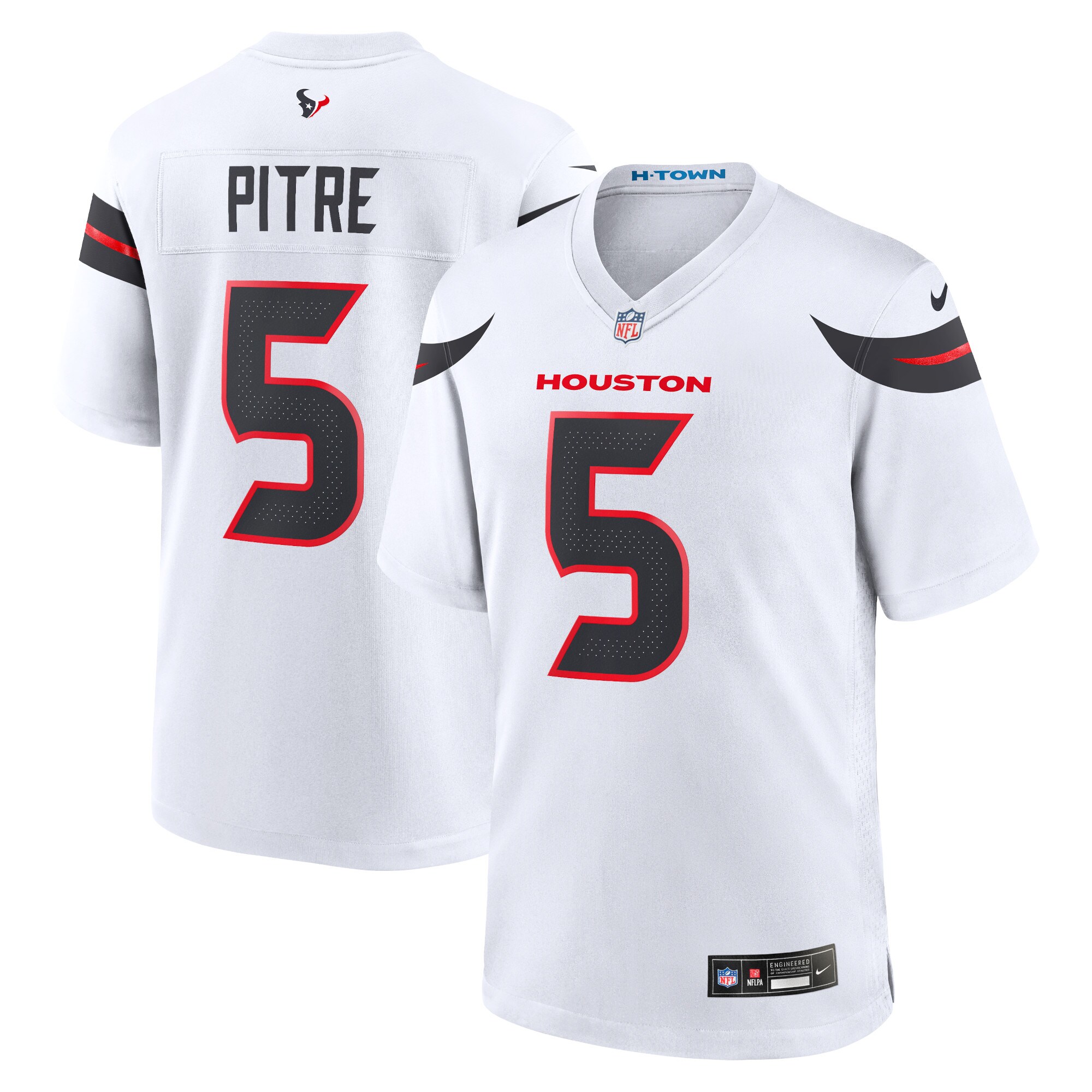 Jalen Pitre Houston Texans Game Jersey - White - angle 2