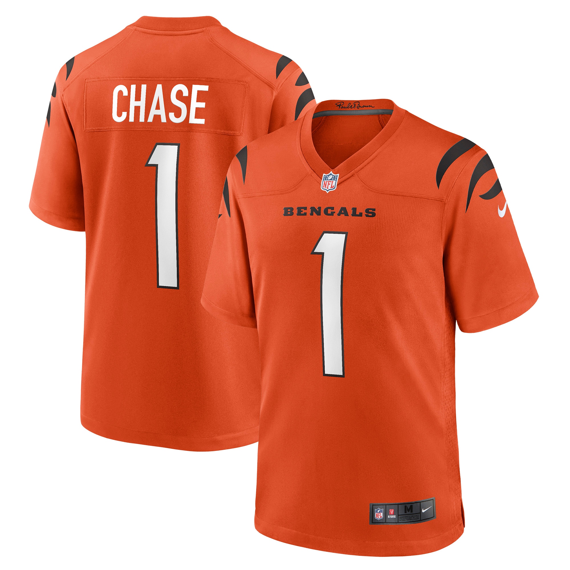 Ja'Marr Chase #1 Cincinnati Bengals Alternate - Orange | FanWearStyle