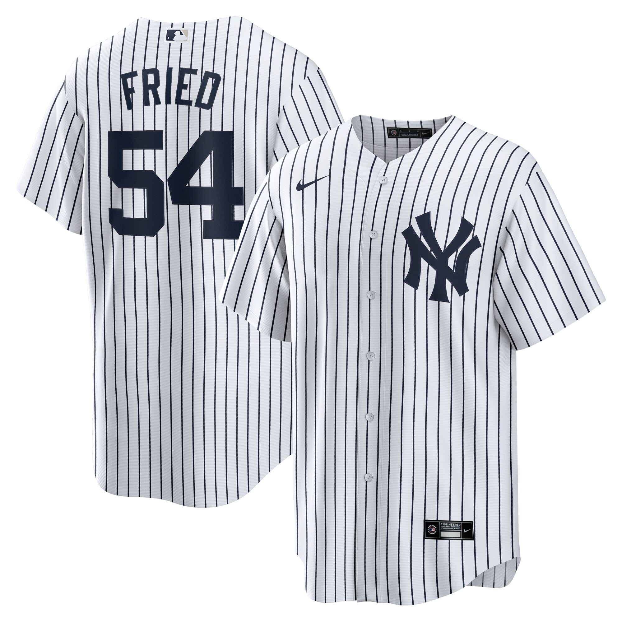 Max Fried New York Yankees Home Replica Player Jersey - White - angle 3
