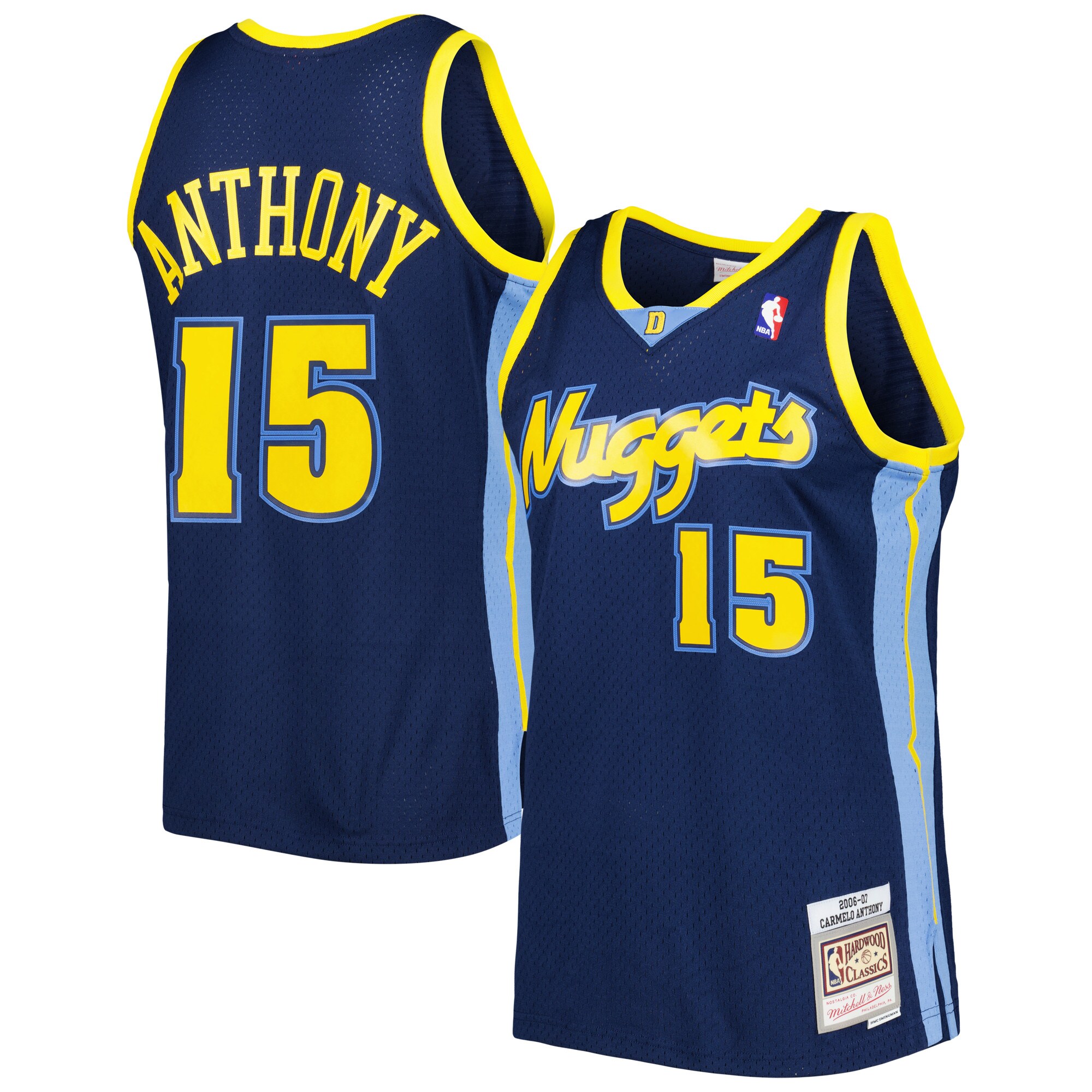 Carmelo Anthony Denver Nuggets Hardwood Classics Swingman Jersey - Navy - angle 2