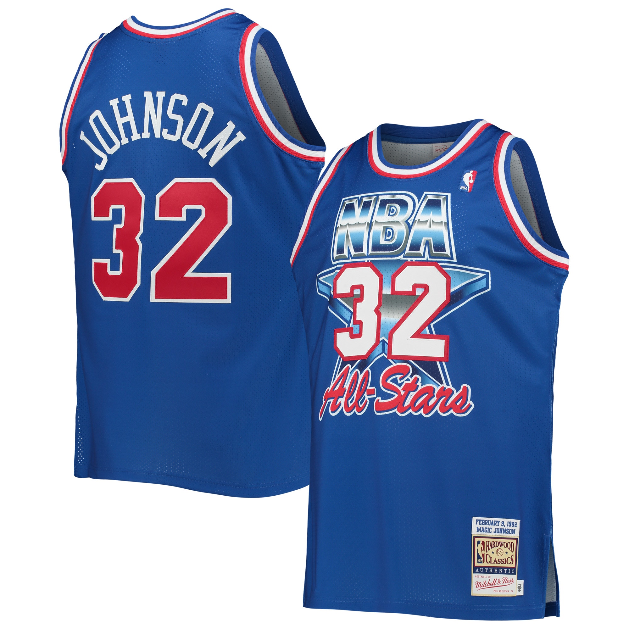 Youth Magic Johnson Western Conference Hardwood Classics 1992 NBA All-Star Game Authentic Jersey - Royal | FanWearStyle