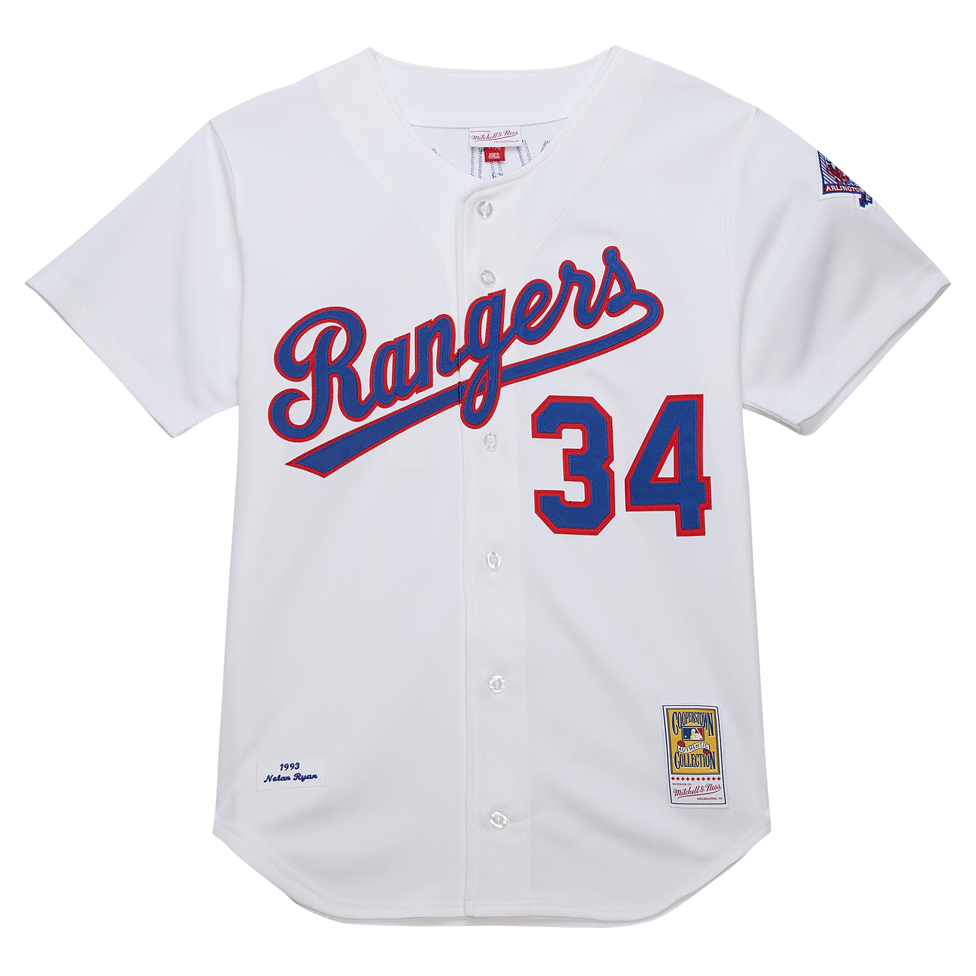 Nolan Ryan Texas Rangers 1993 Cooperstown Collection Jersey - White - angle 2