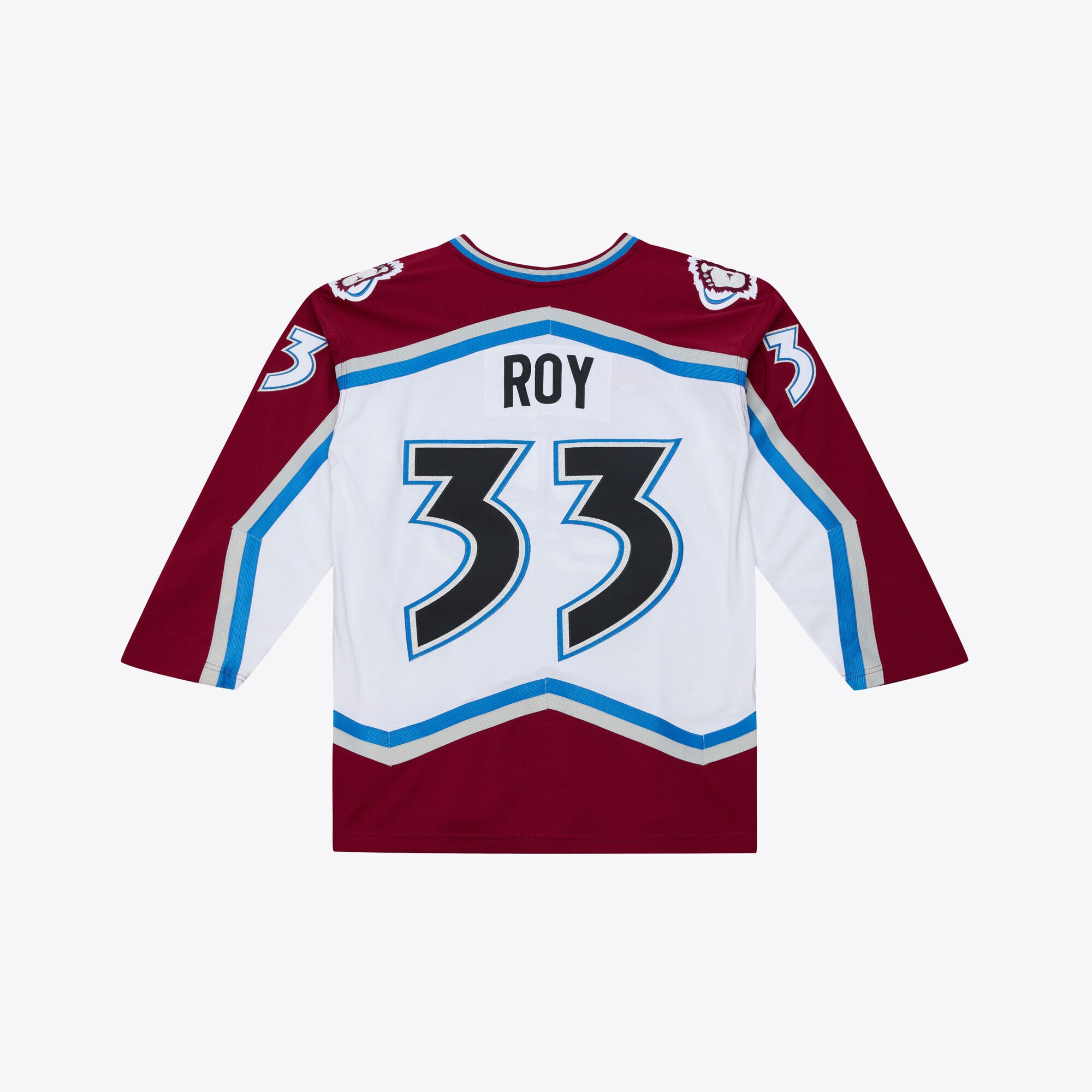 Patrick Roy Colorado Avalanche 1995 Power Play Jersey - White - angle 2