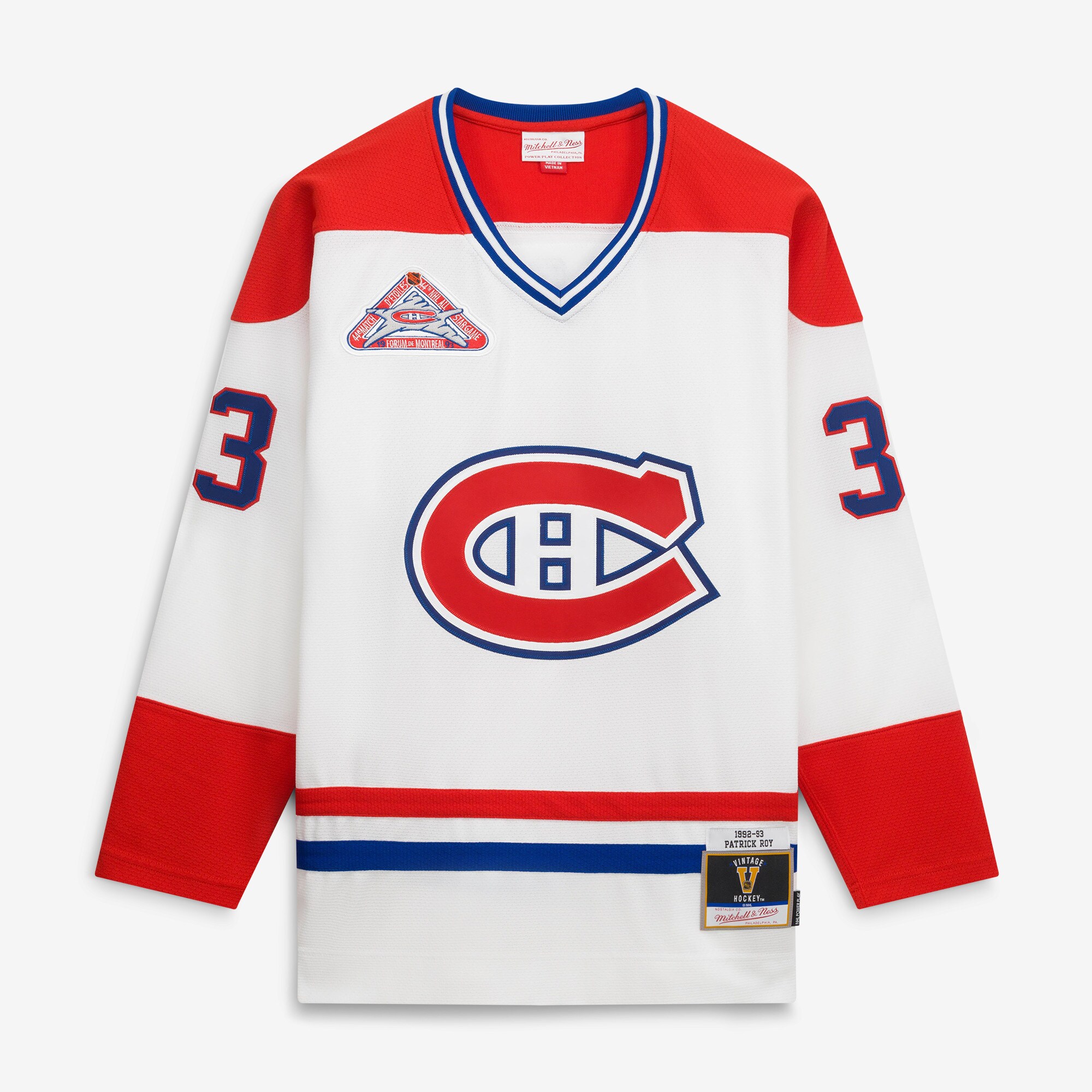 Patrick Roy Montreal Canadiens 1992 Power Play Jersey - White - angle 3