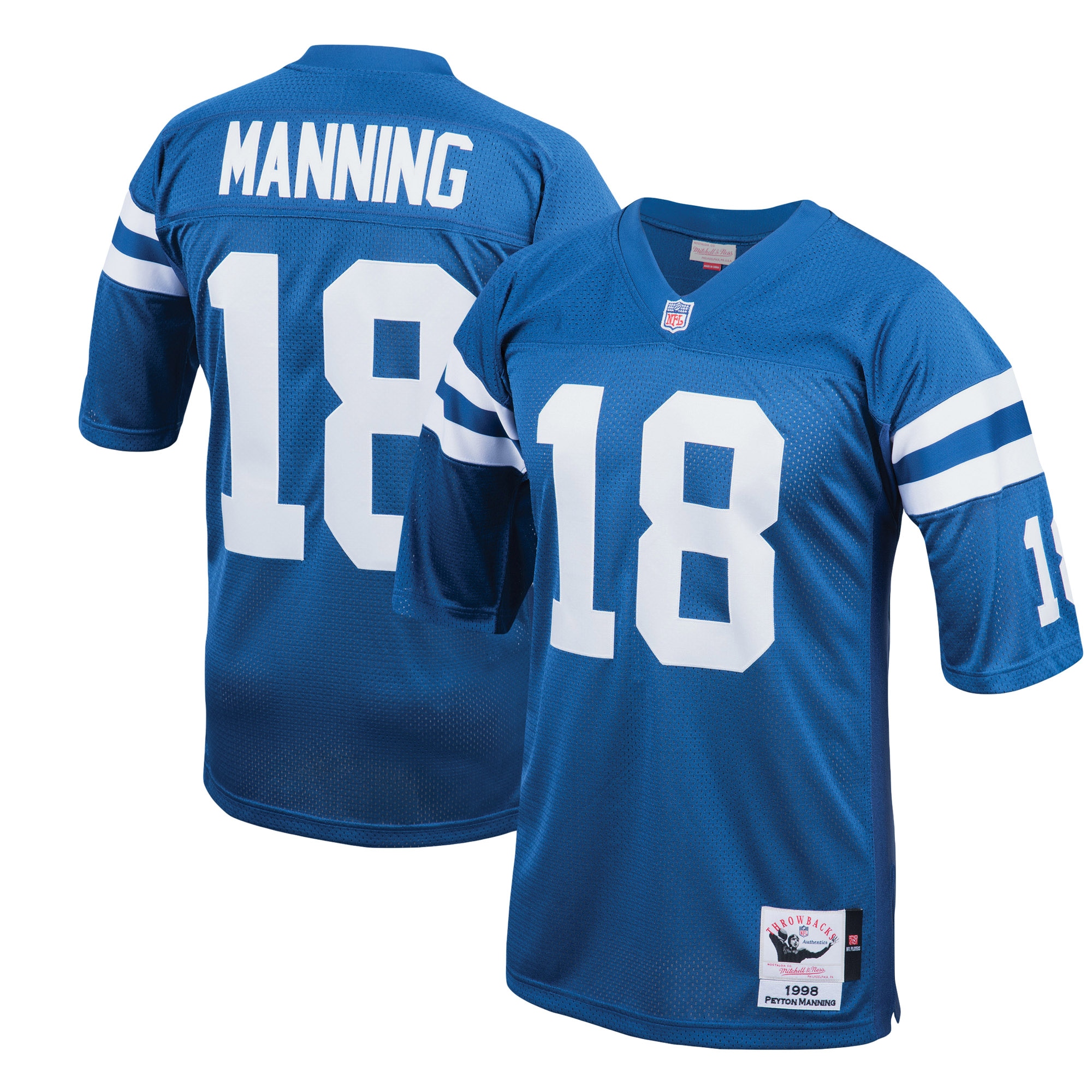 Youth Peyton Manning Indianapolis Colts 1998 Authentic Throwback Retired Player Jersey - Royal | FanWearStyle