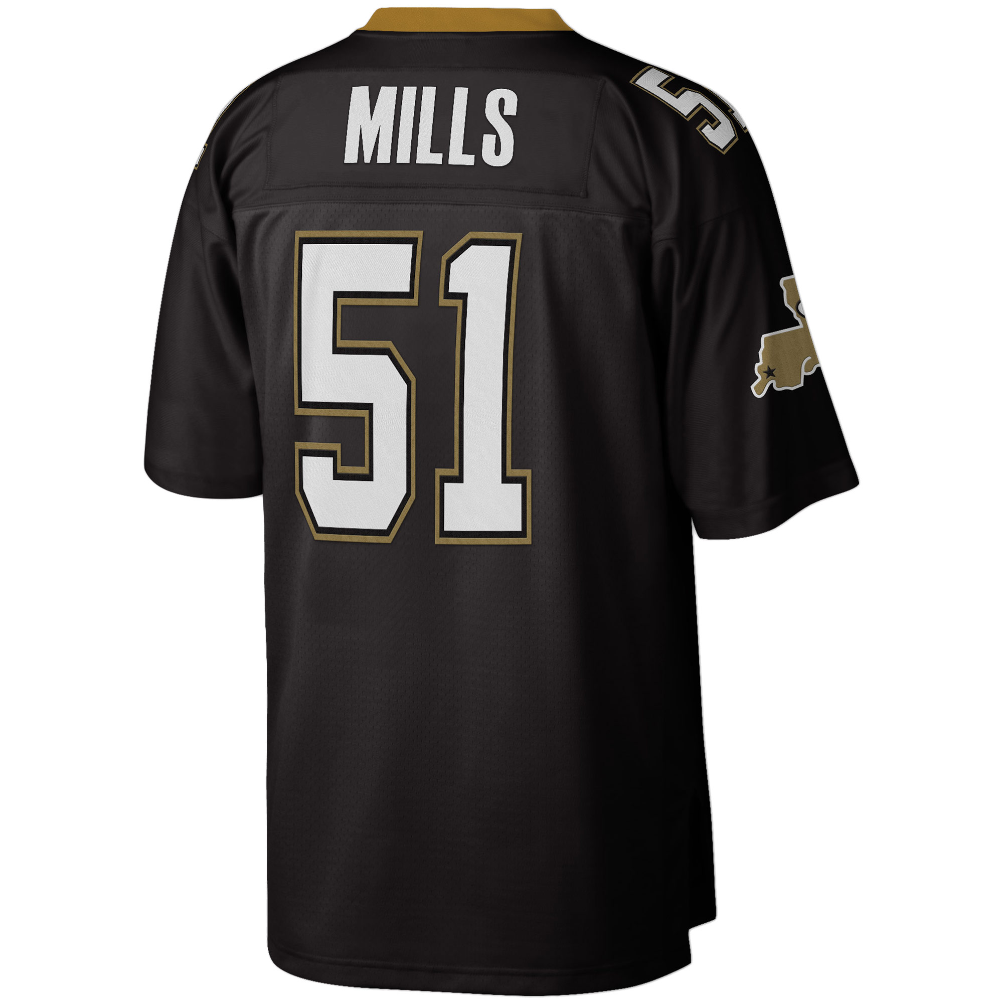 Sam Mills New Orleans Saints Legacy Replica Jersey - Black - angle 3