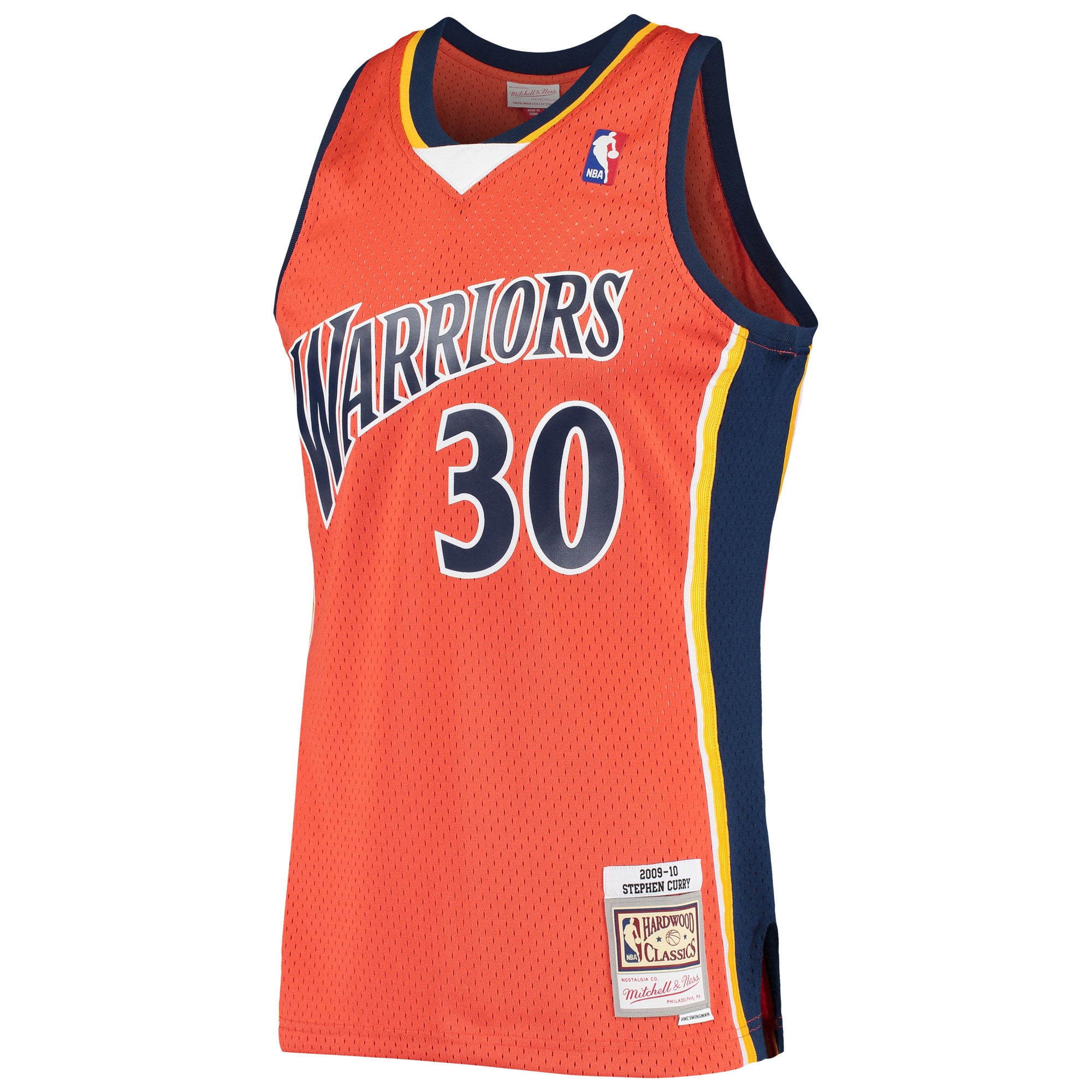 Stephen Curry #30 Golden State Warriors Hardwood Classics Swingman Jersey - Orange - angle 2