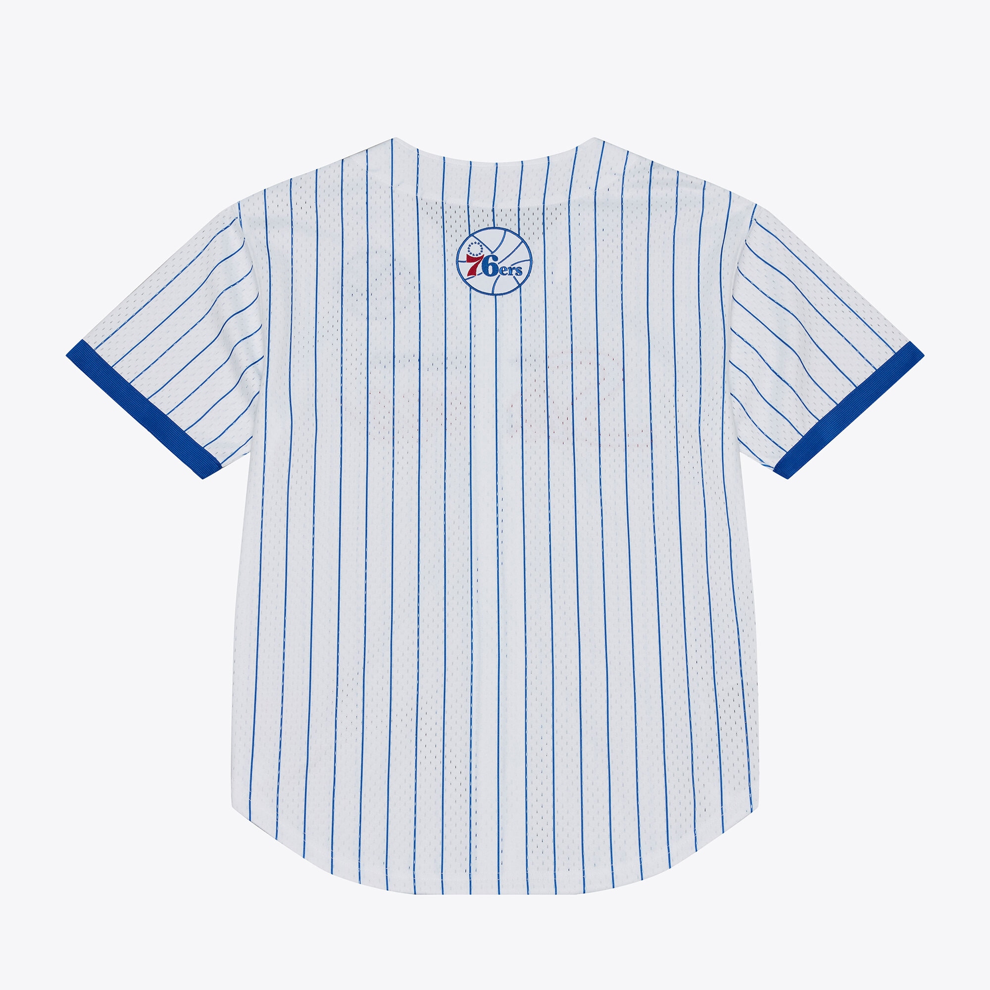 Philadelphia 76ers Head Coach Pinstripe Mesh Full-Button Baseball Jersey - White - angle 2