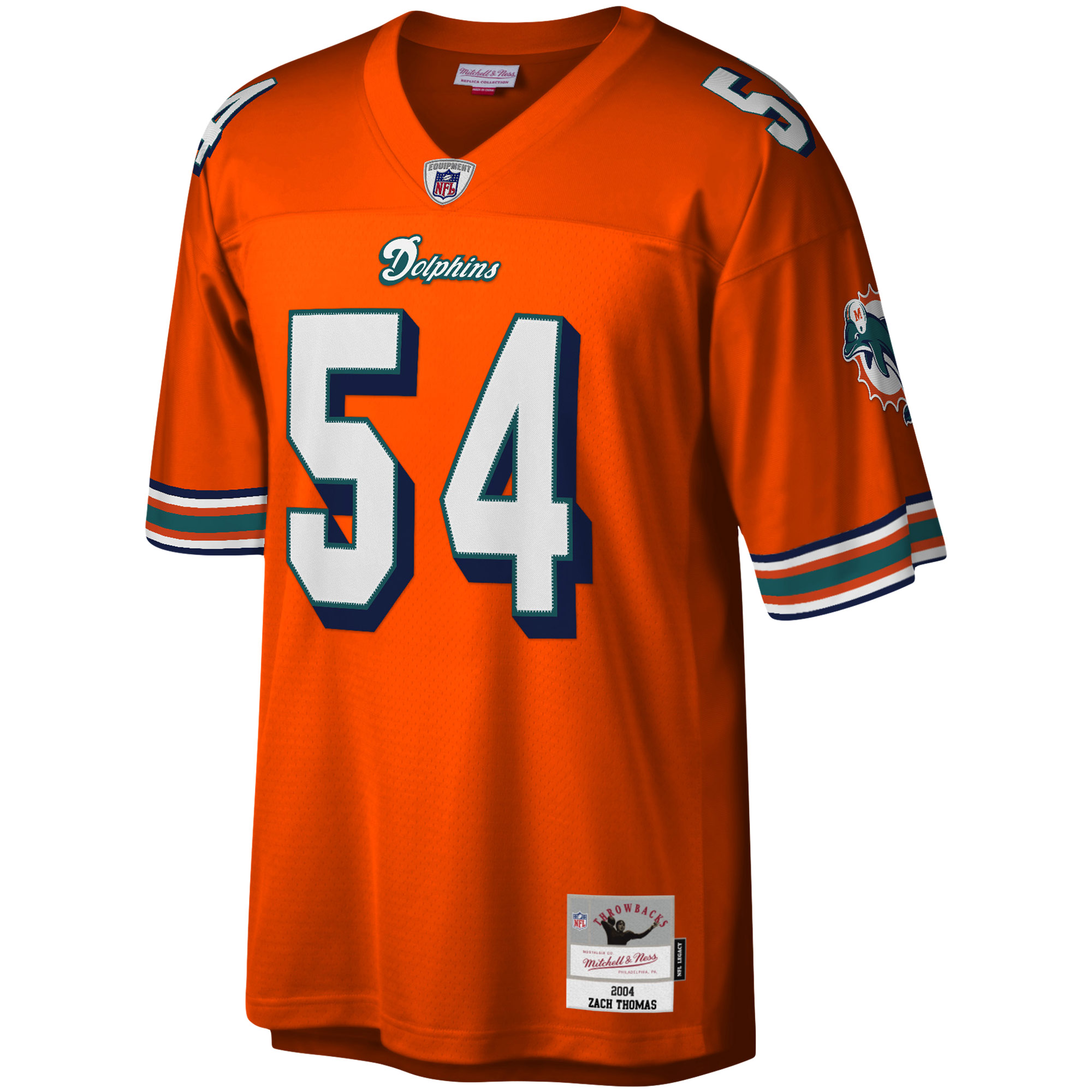 Zach Thomas Miami Dolphins Legacy Replica Jersey - Orange - angle 3