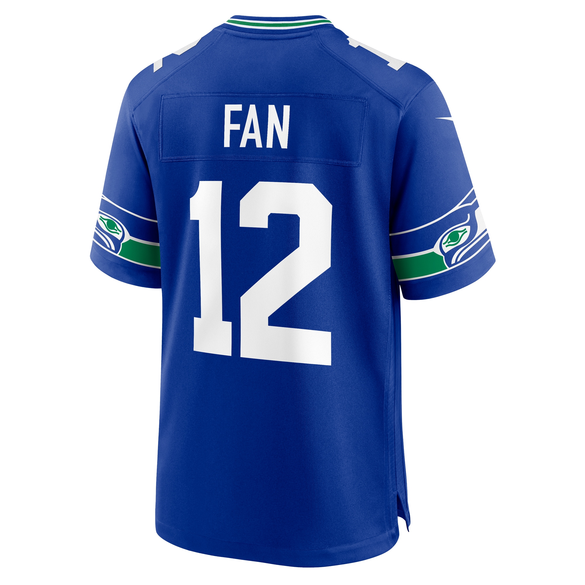 12s Seattle Seahawks Throwback Player Game Jersey - Royal - angle 5