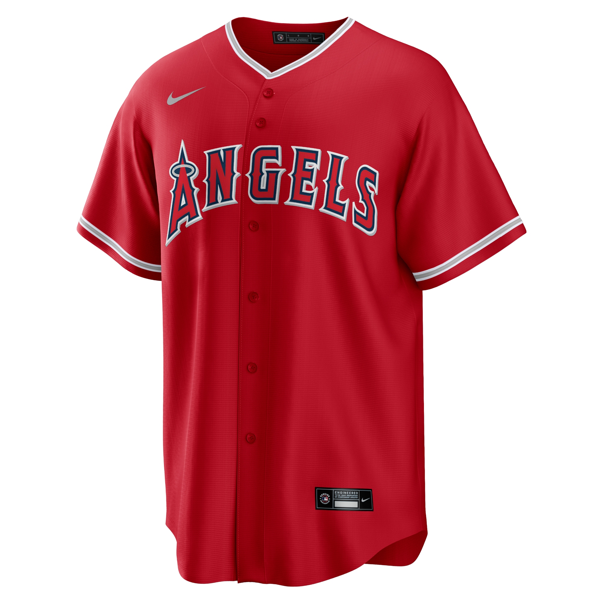 Los Angeles Angels Alternate Replica Team Jersey - Red - angle 4