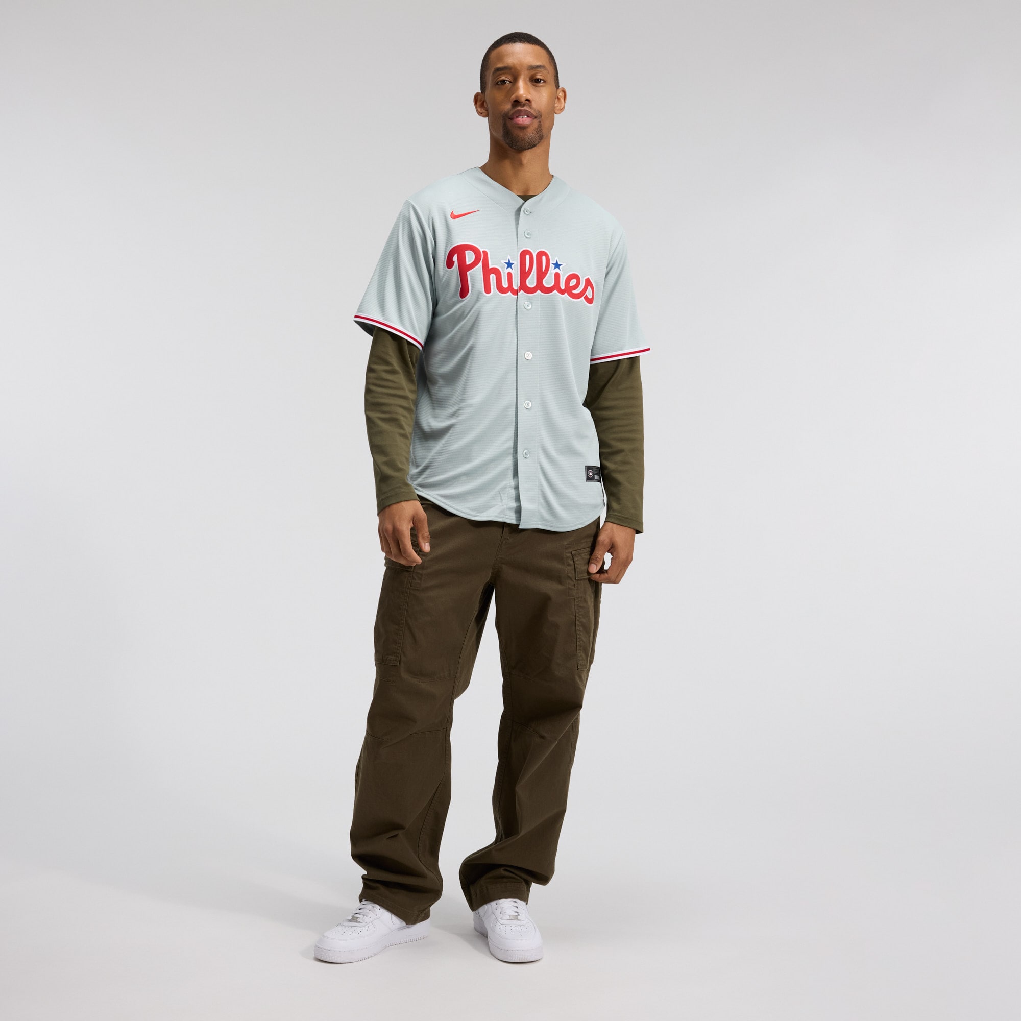 Bryce Harper #3 Philadelphia Phillies Road Replica Jersey - Gray - angle 13