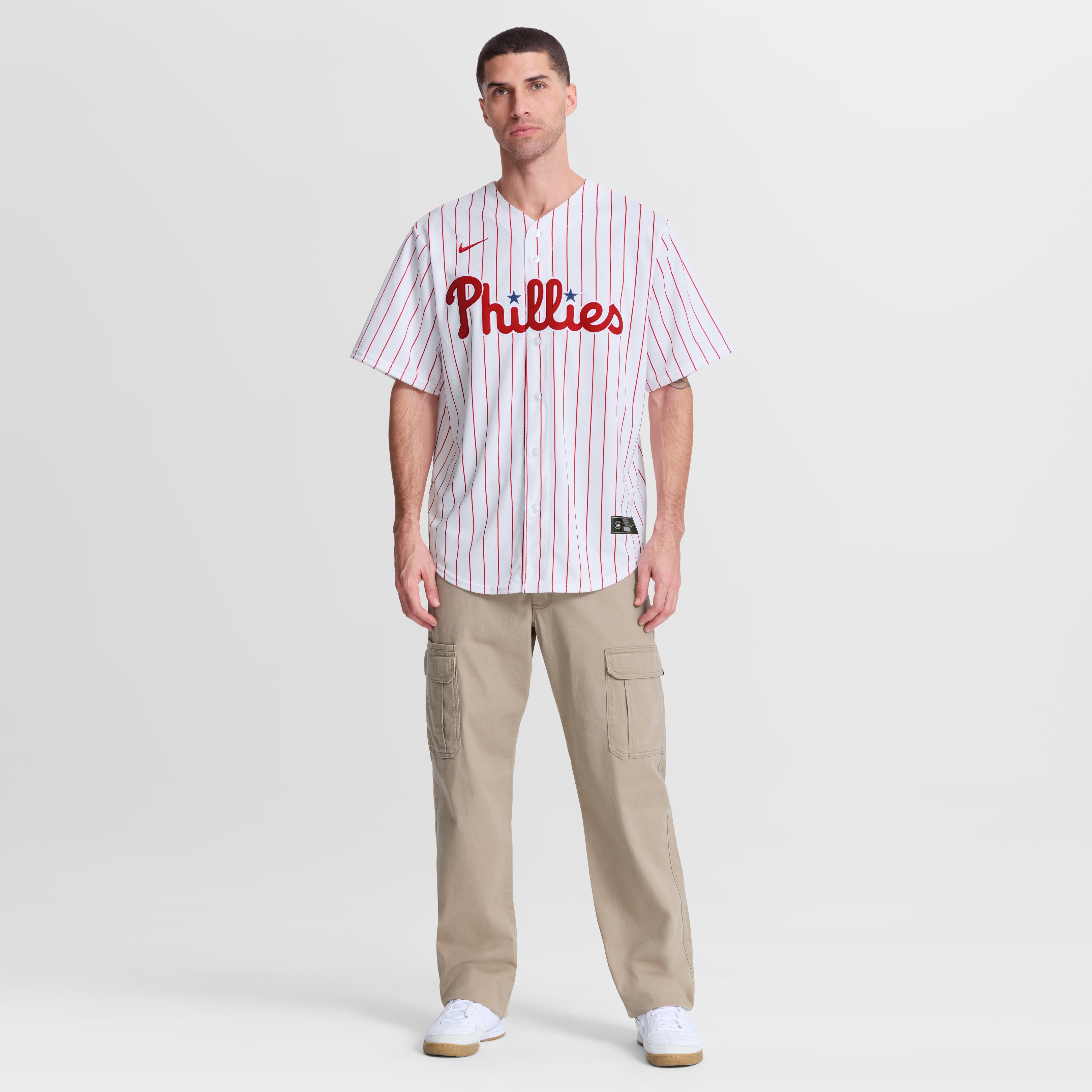 Bryce Harper #3 Philadelphia Phillies Home Replica Jersey - White - angle 6