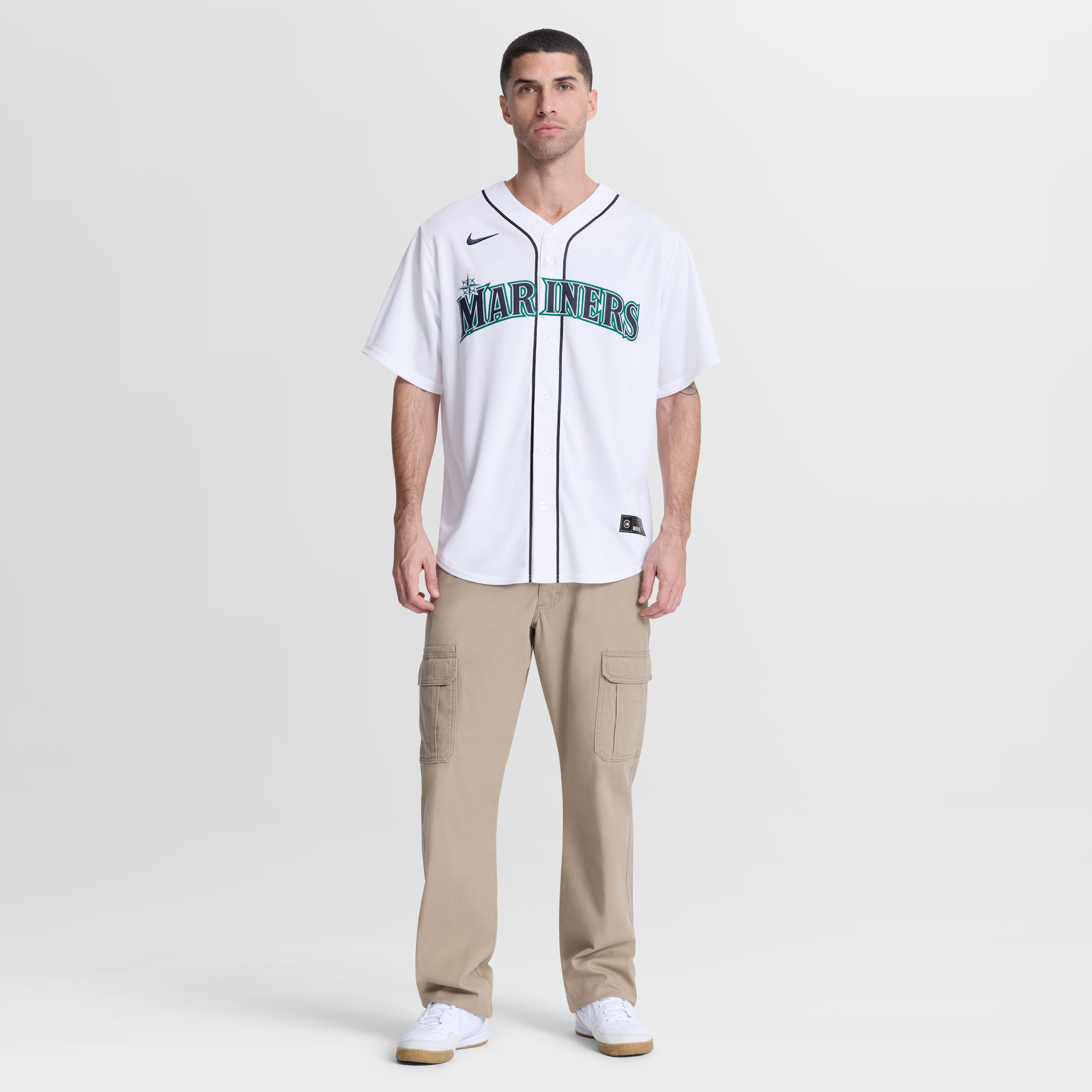 George Kirby Seattle Mariners Home Replica Jersey - White - angle 13