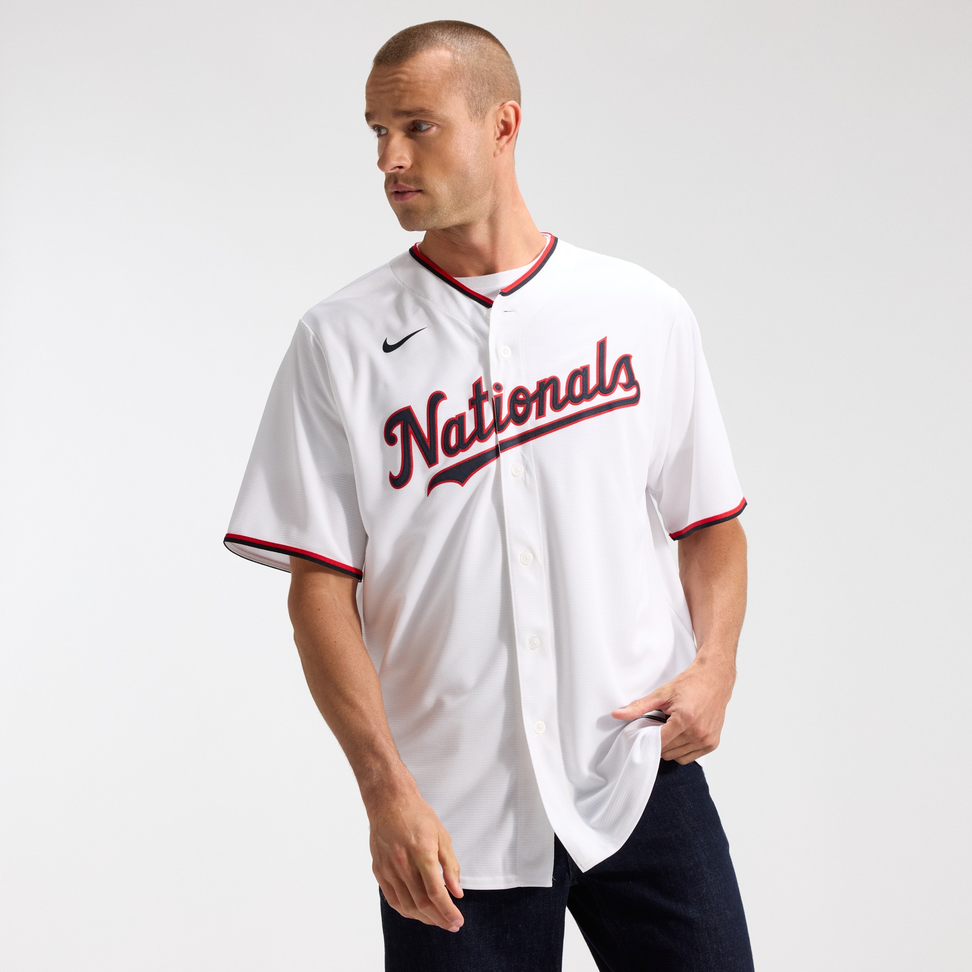 CJ Abrams Washington Nationals Home Replica Jersey - White - angle 4