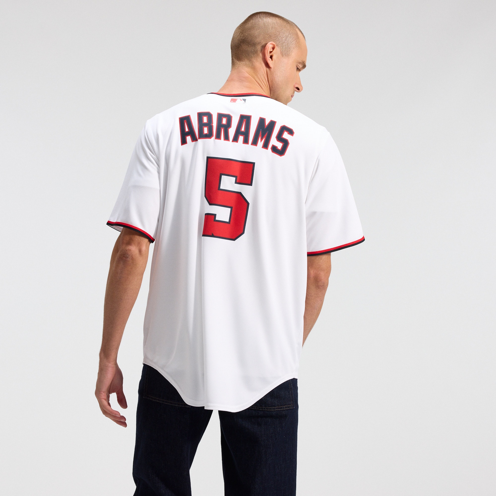 CJ Abrams Washington Nationals Home Replica Jersey - White - angle 5