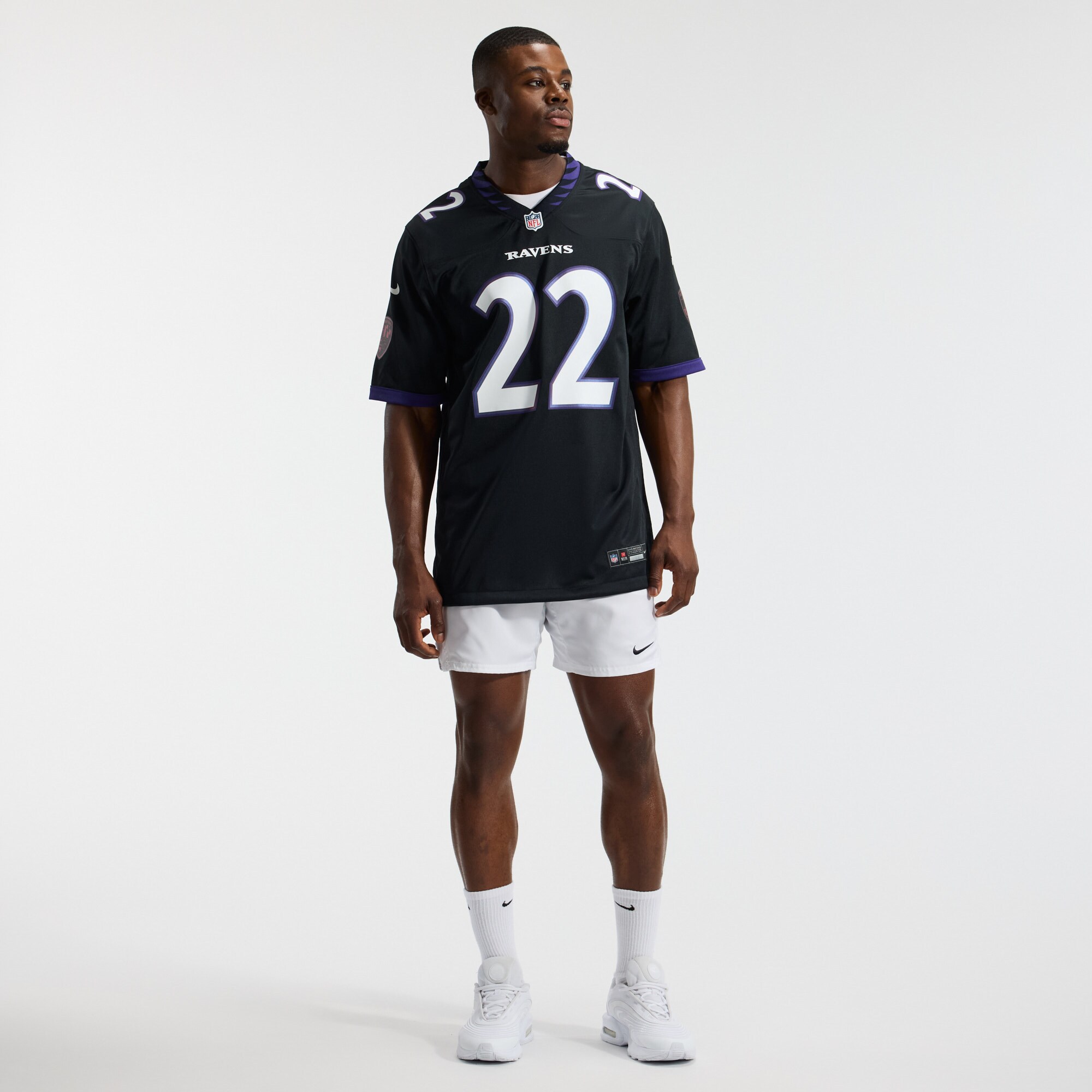 Derrick Henry Baltimore Ravens Alternate Game Jersey - Black - angle 6
