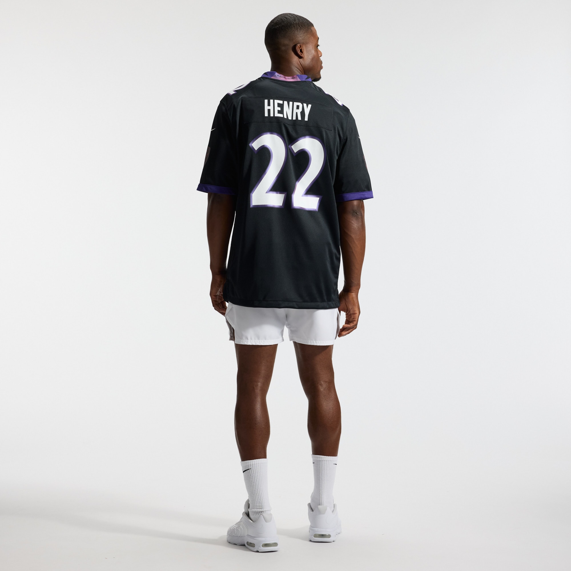 Derrick Henry Baltimore Ravens Alternate Game Jersey - Black - angle 7