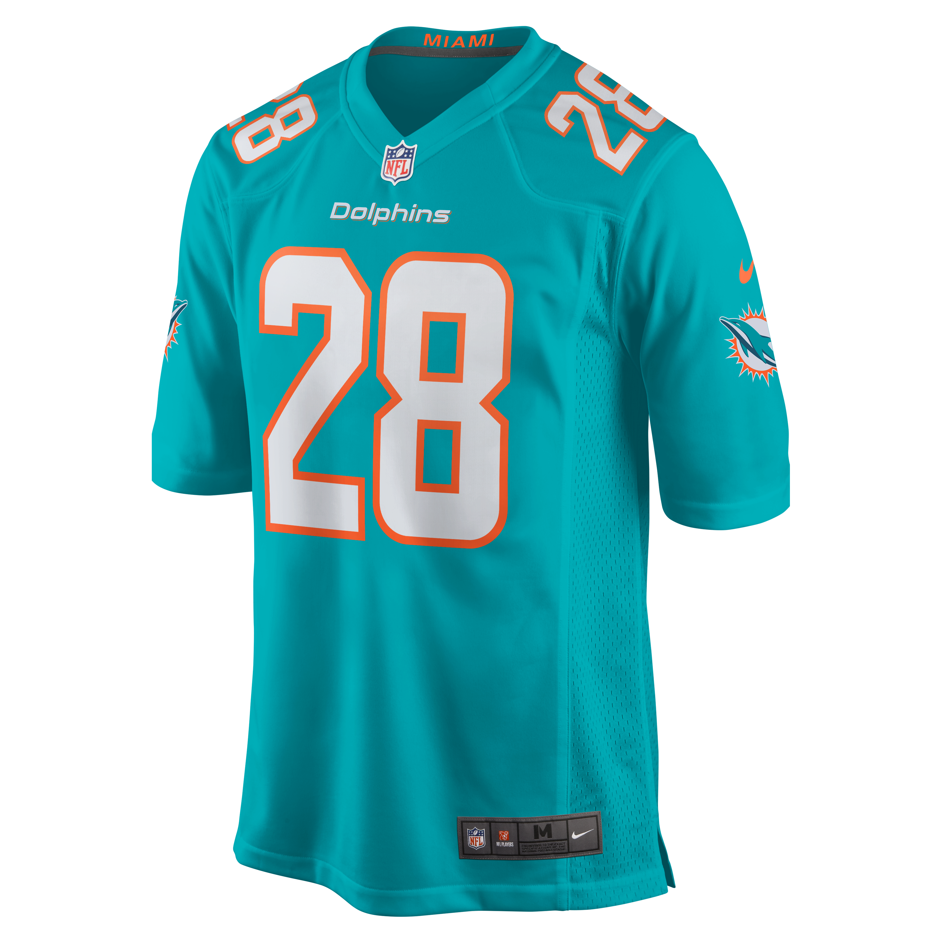 Devon Achane Miami Dolphins Player Game Jersey - Aqua - angle 8