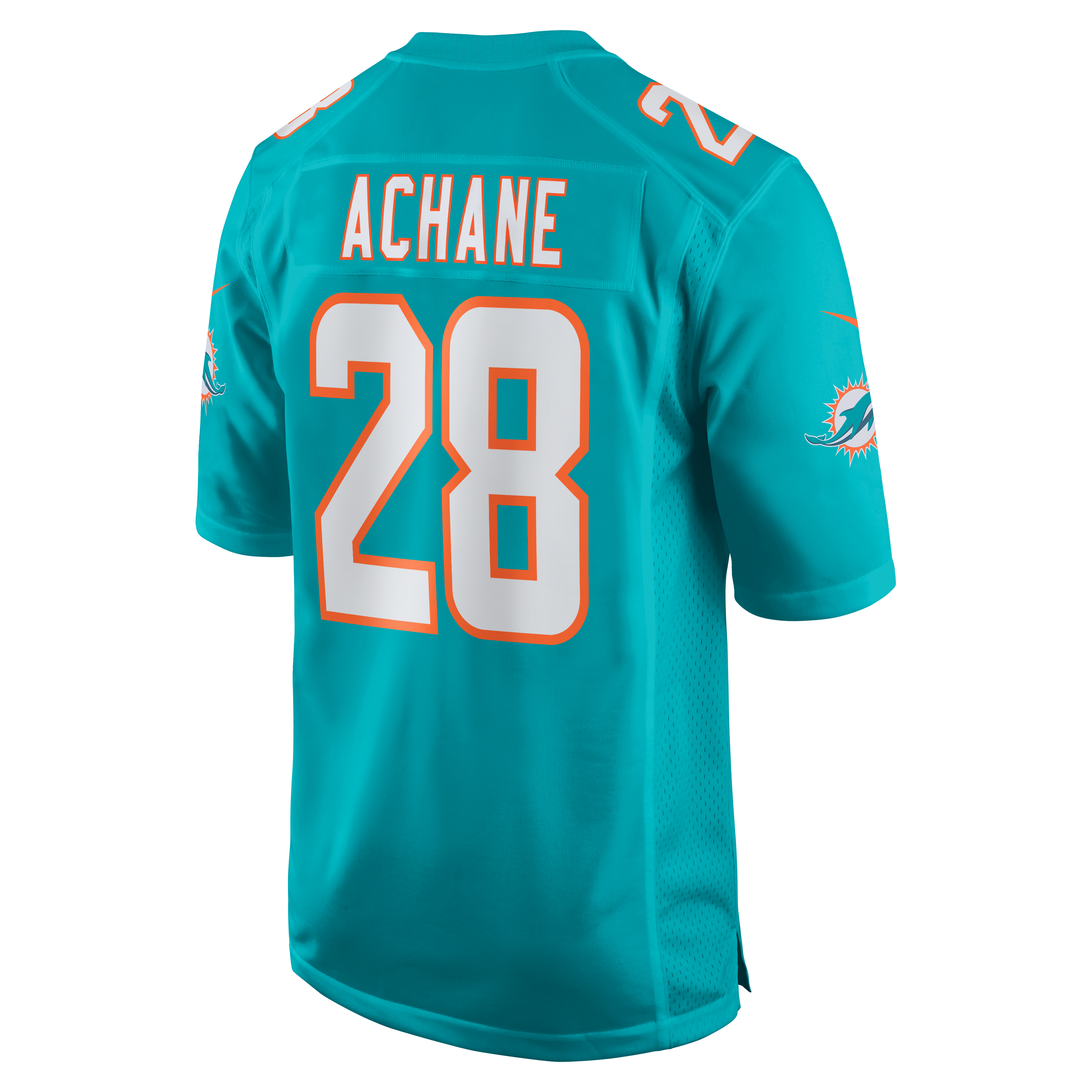 Devon Achane Miami Dolphins Player Game Jersey - Aqua - angle 9
